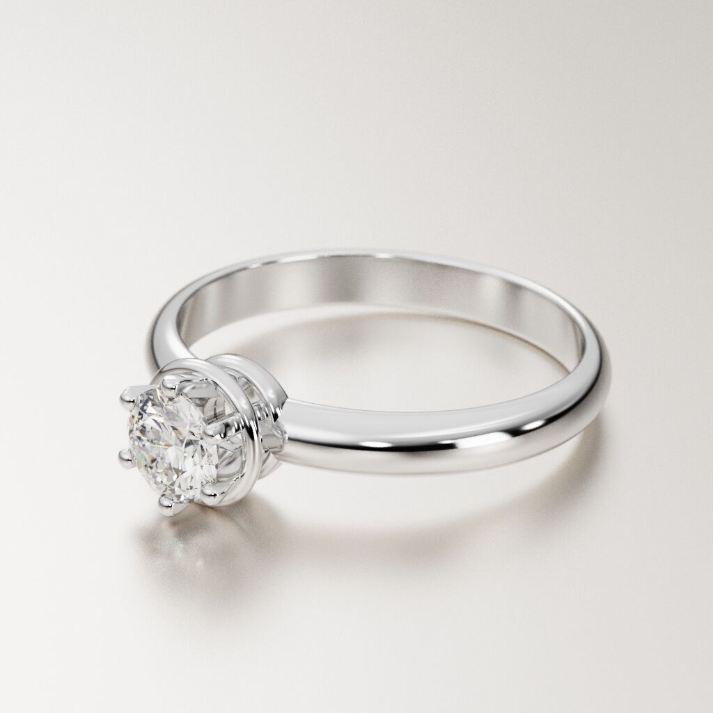 Solitaire diamond ring 3D print model_20