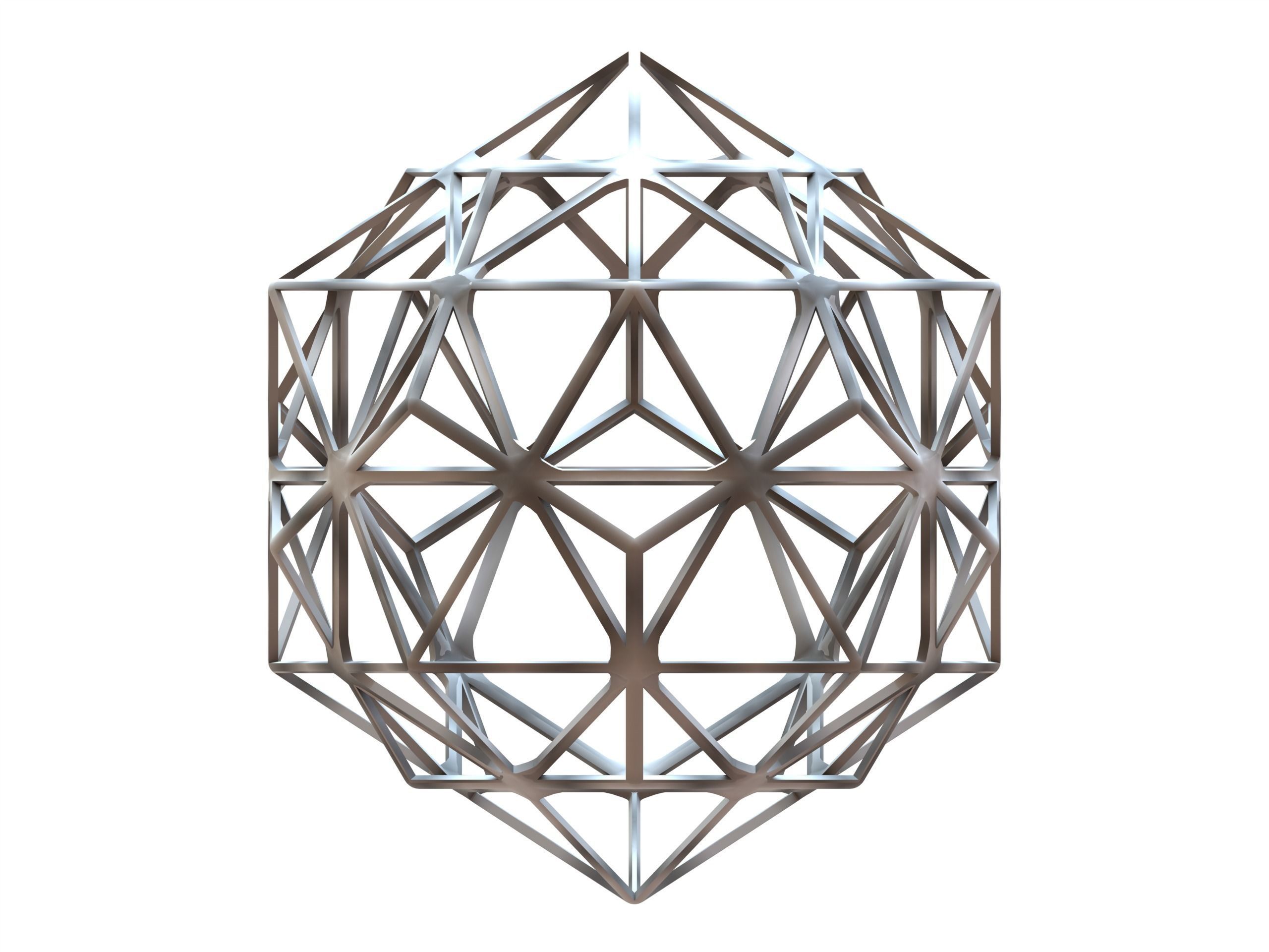 Wireframe Shape Compound of Dodecahedron and Icosahedron 3D print model_2