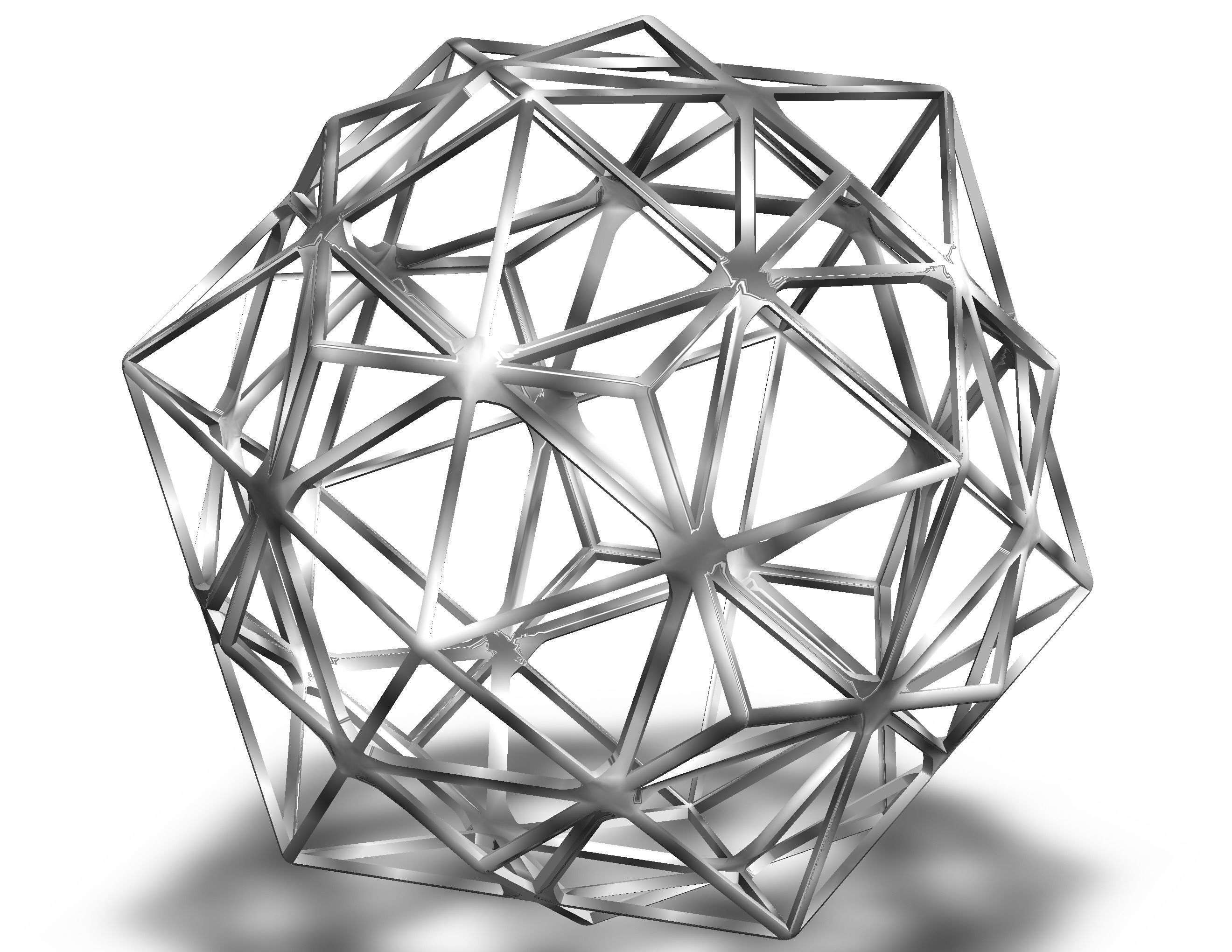 Wireframe Shape Compound of Dodecahedron and Icosahedron 3D print model_6