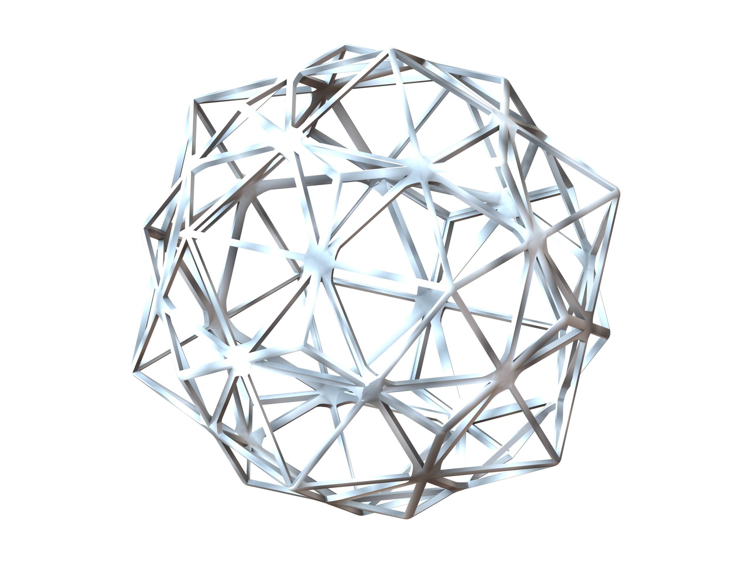 Wireframe Shape Compound of Dodecahedron and Icosahedron 3D print model_1