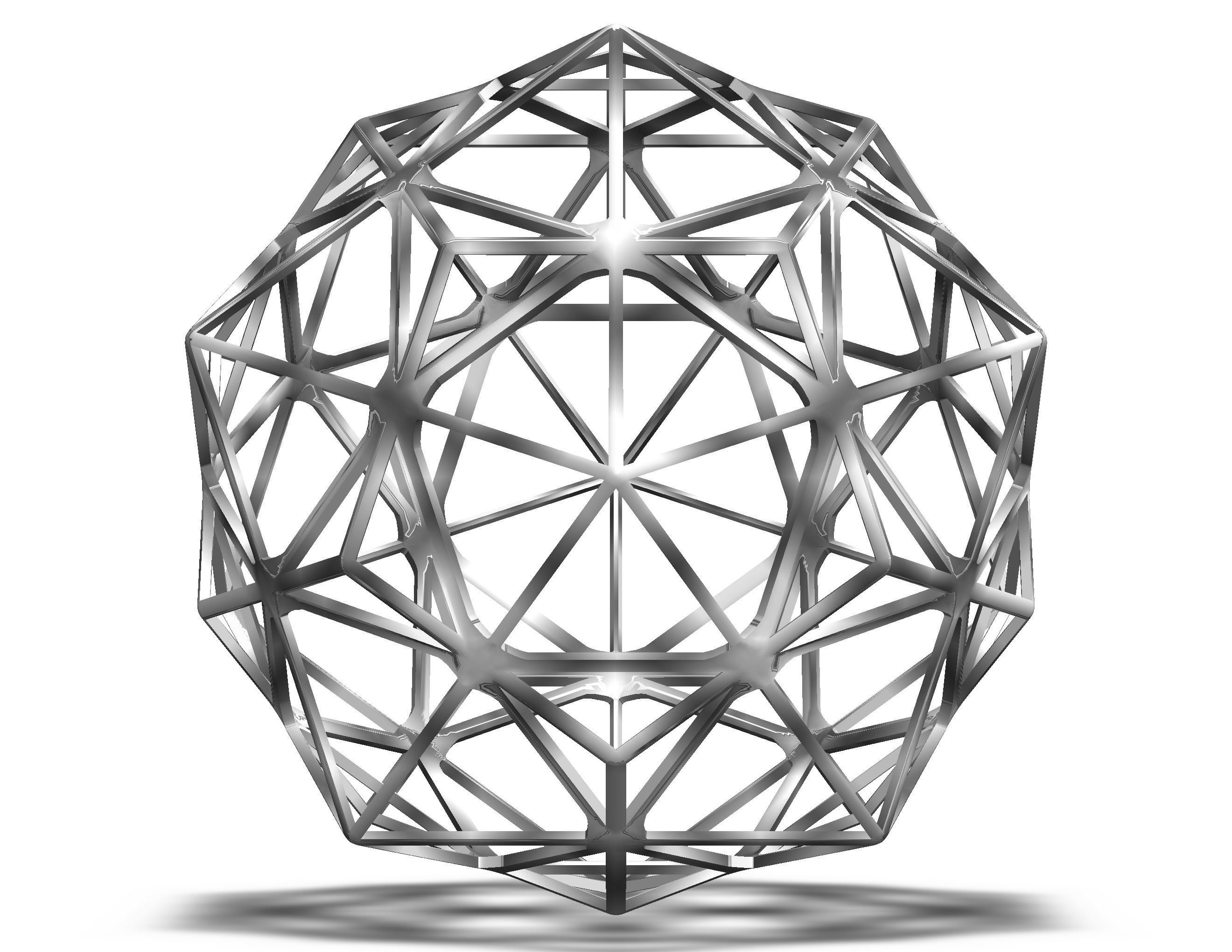 Wireframe Shape Compound of Dodecahedron and Icosahedron 3D print model_26