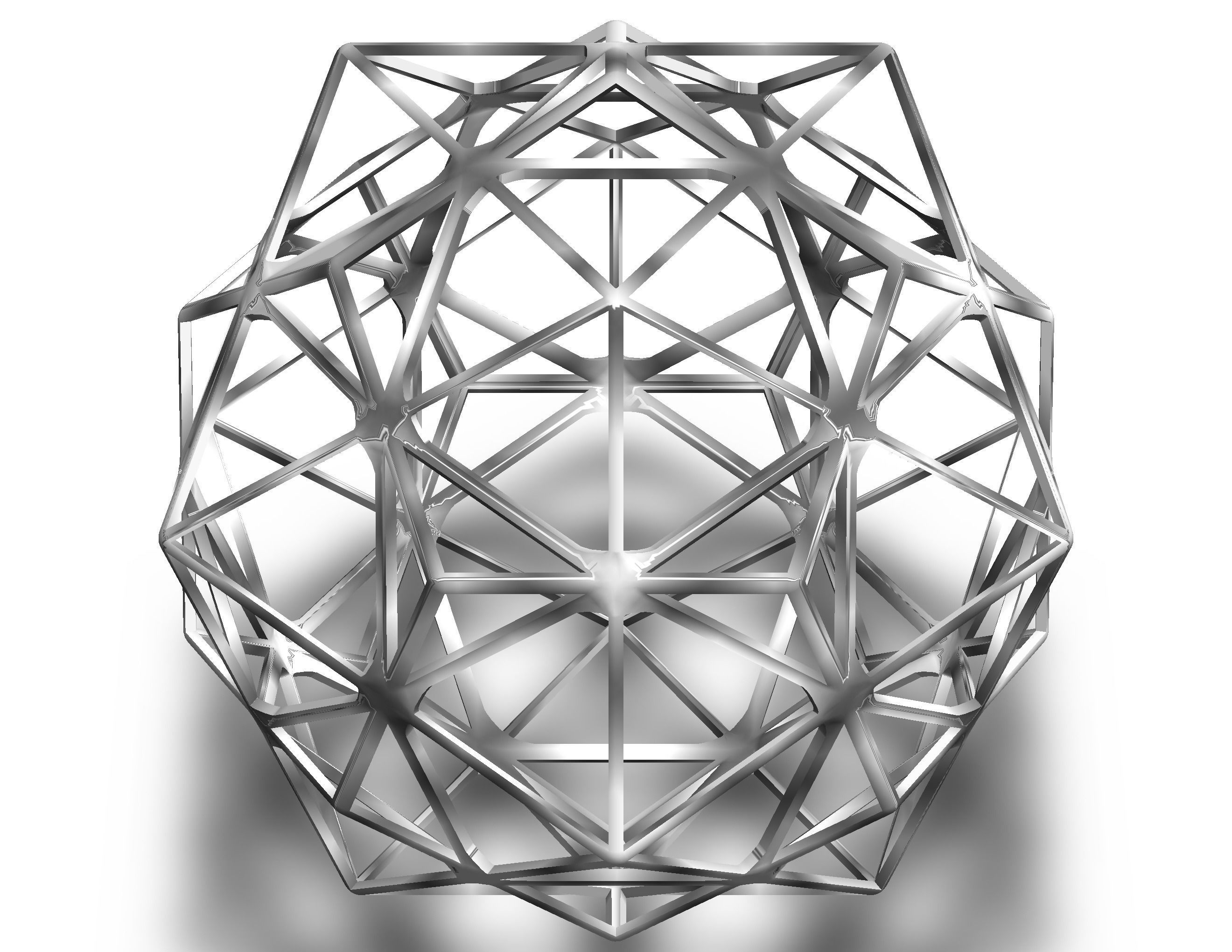 Wireframe Shape Compound of Dodecahedron and Icosahedron 3D print model_22