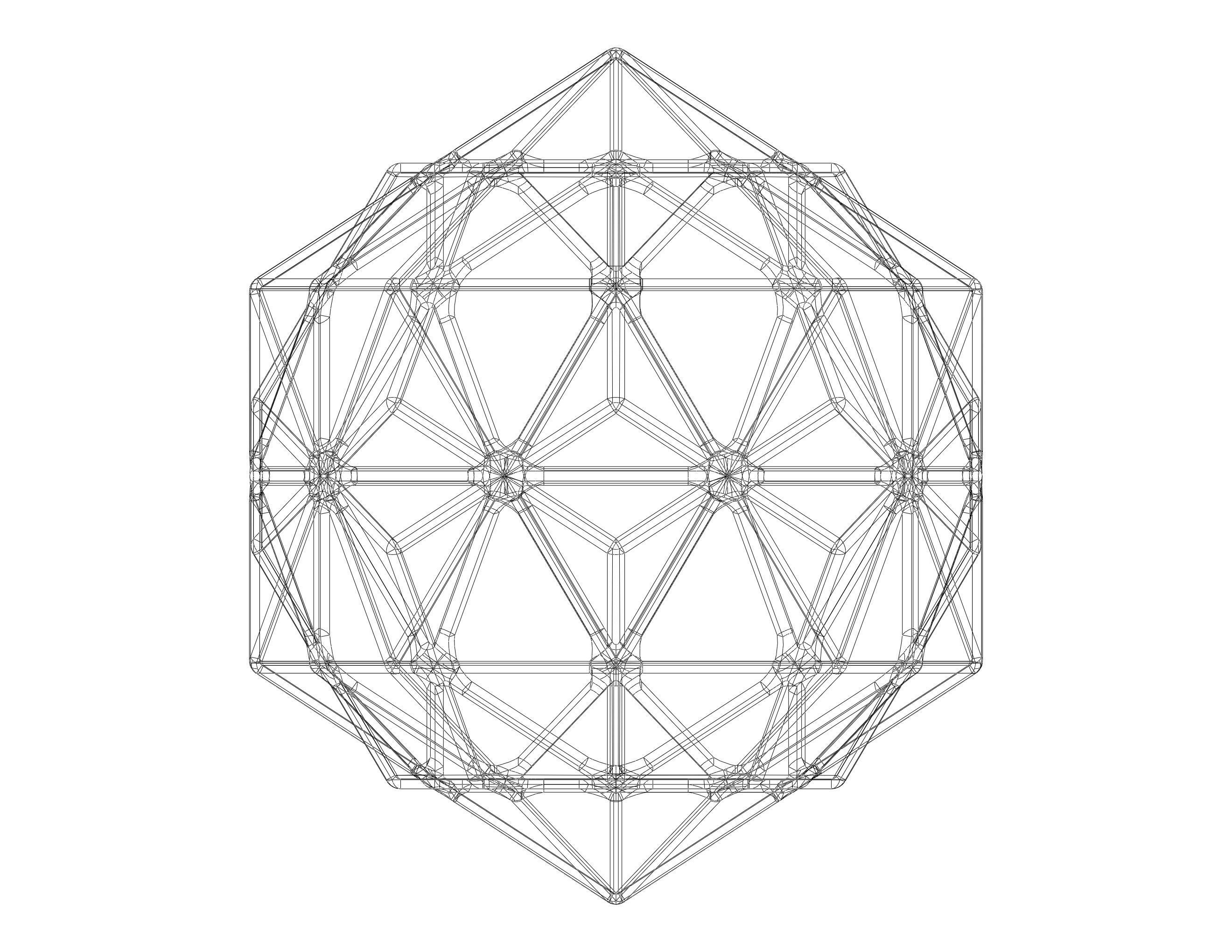 Wireframe Shape Compound of Dodecahedron and Icosahedron 3D print model_41