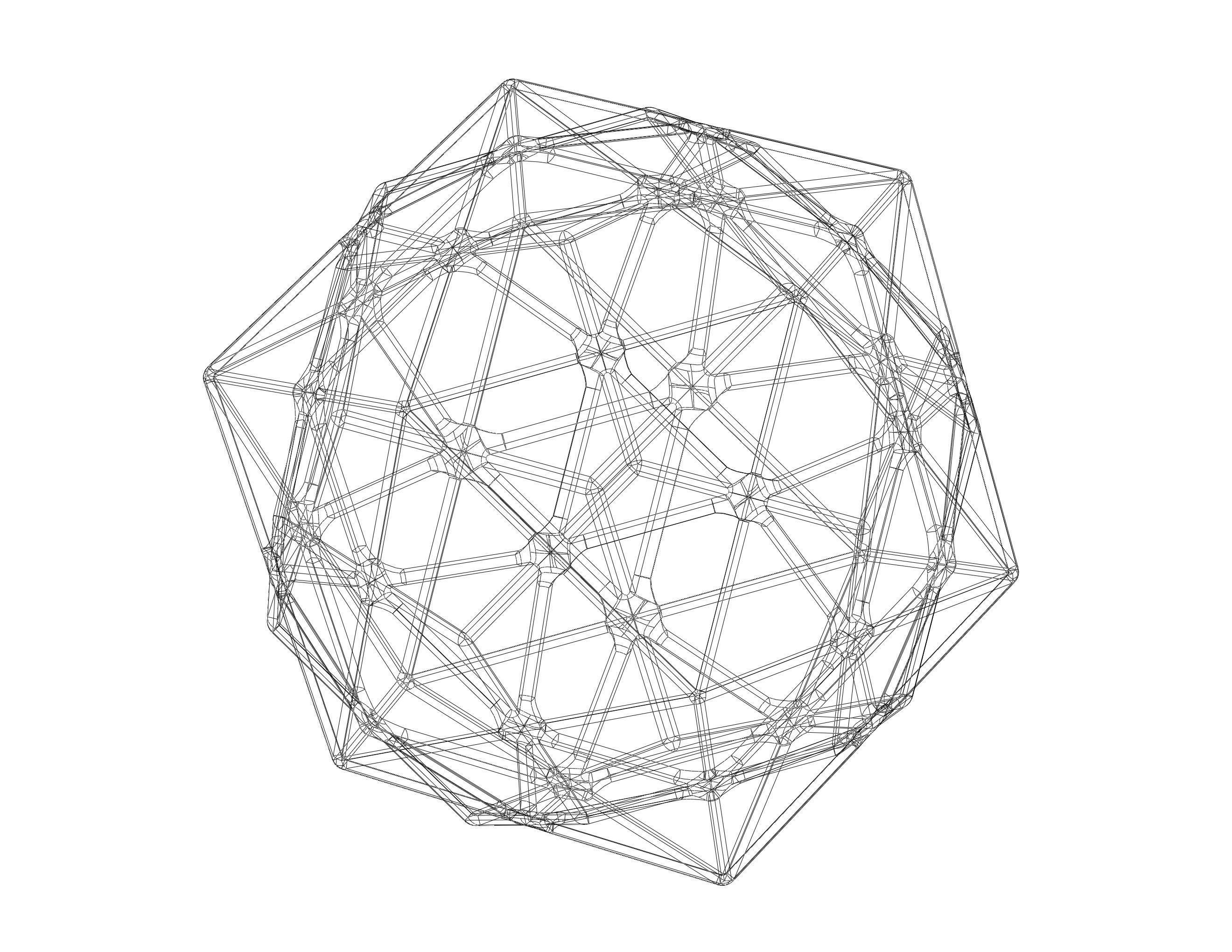 Wireframe Shape Compound of Dodecahedron and Icosahedron 3D print model_13
