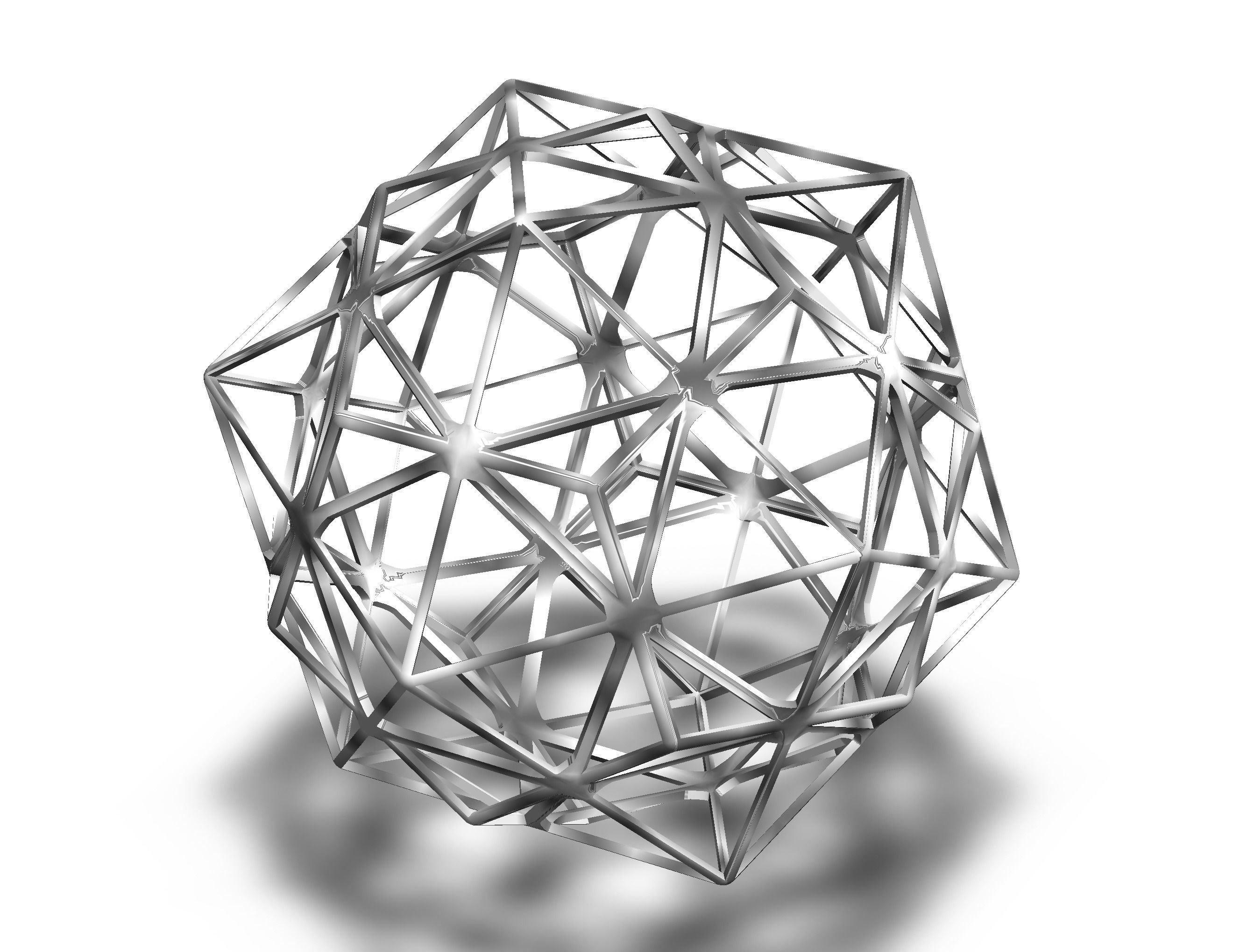 Wireframe Shape Compound of Dodecahedron and Icosahedron 3D print model_14