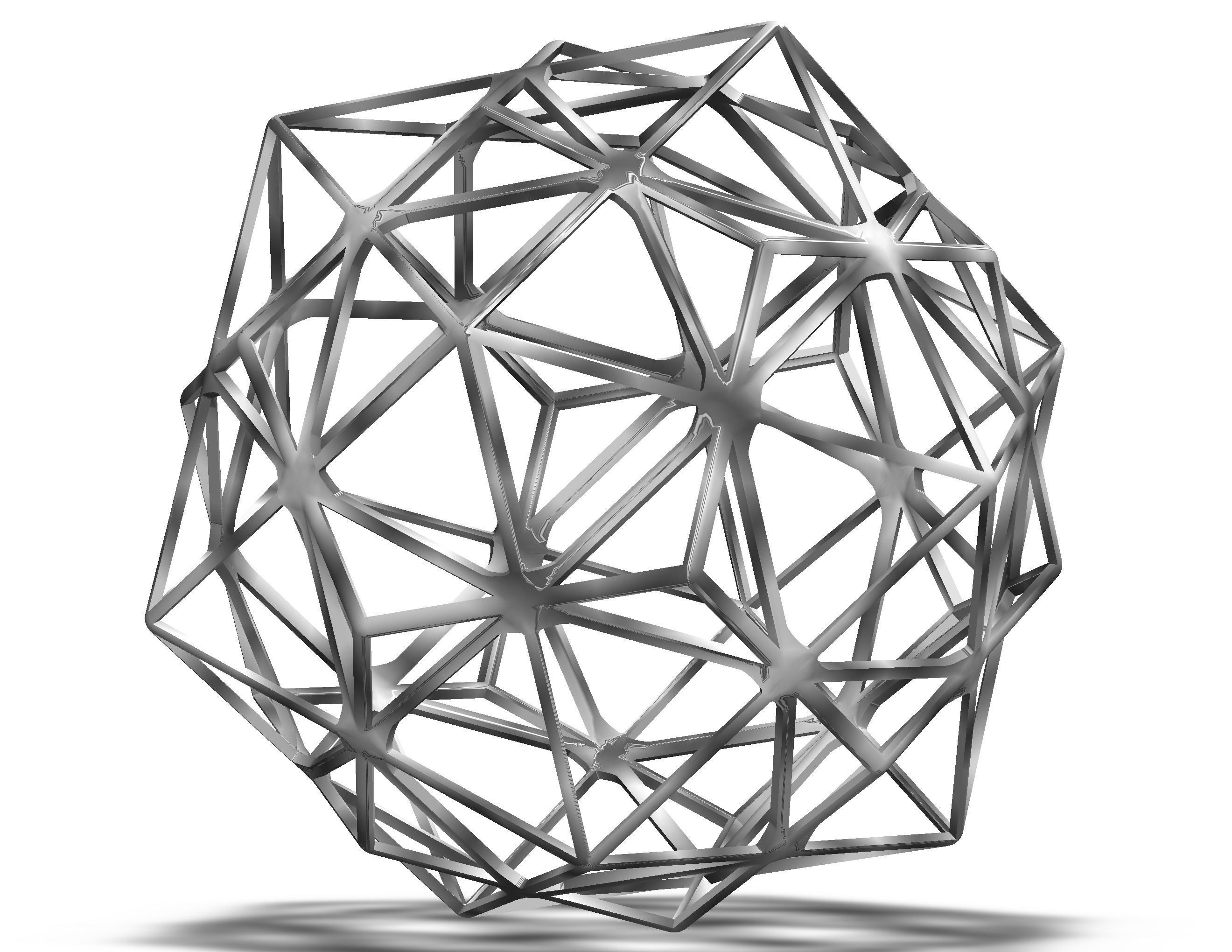 Wireframe Shape Compound of Dodecahedron and Icosahedron 3D print model_30