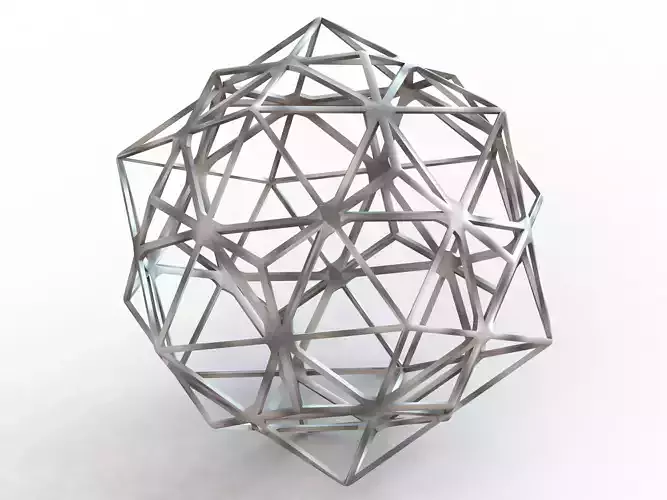Wireframe Shape Compound of Dodecahedron and Icosahedron