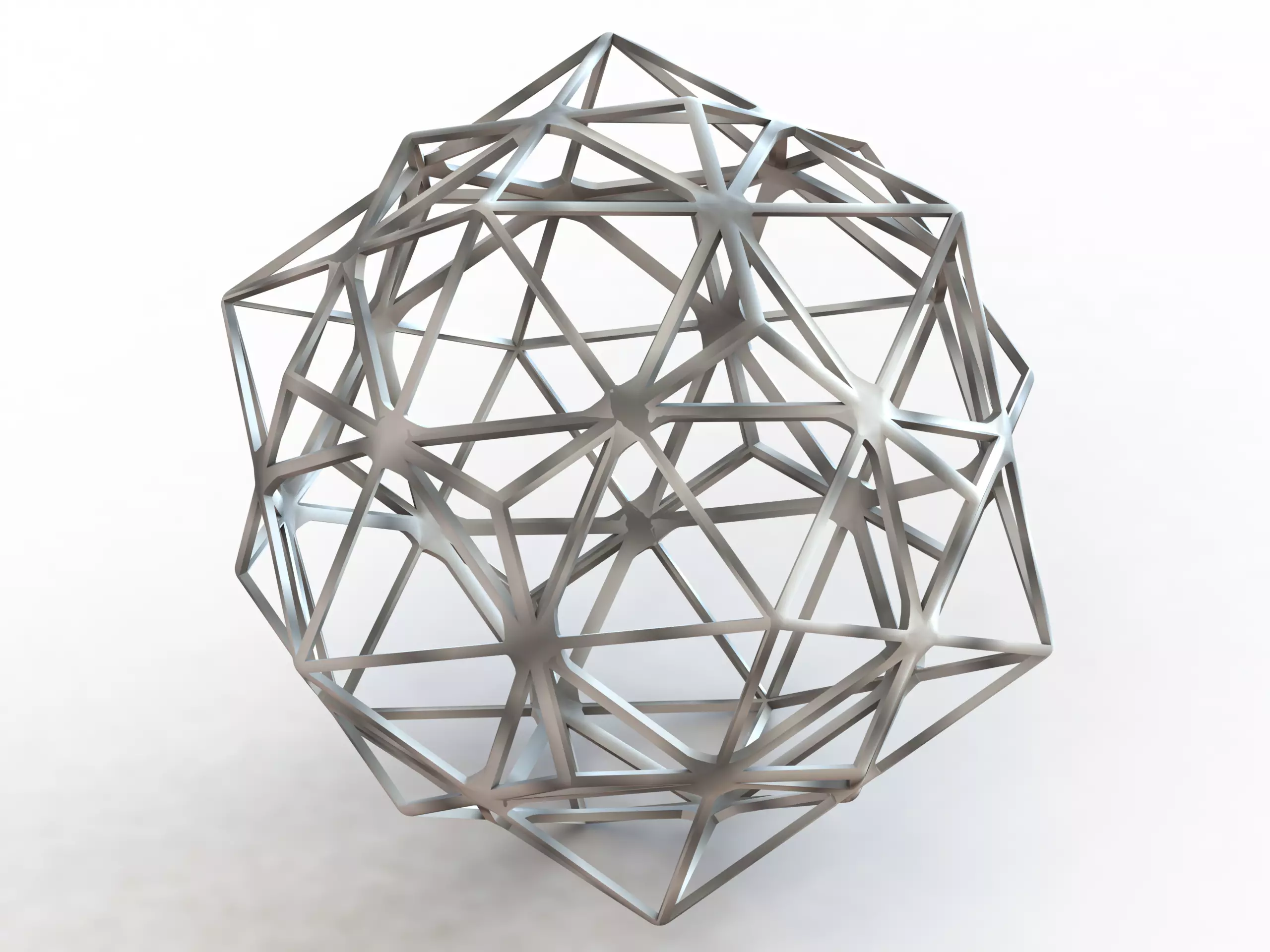 Wireframe Shape Compound of Dodecahedron and Icosahedron 3D print model_0