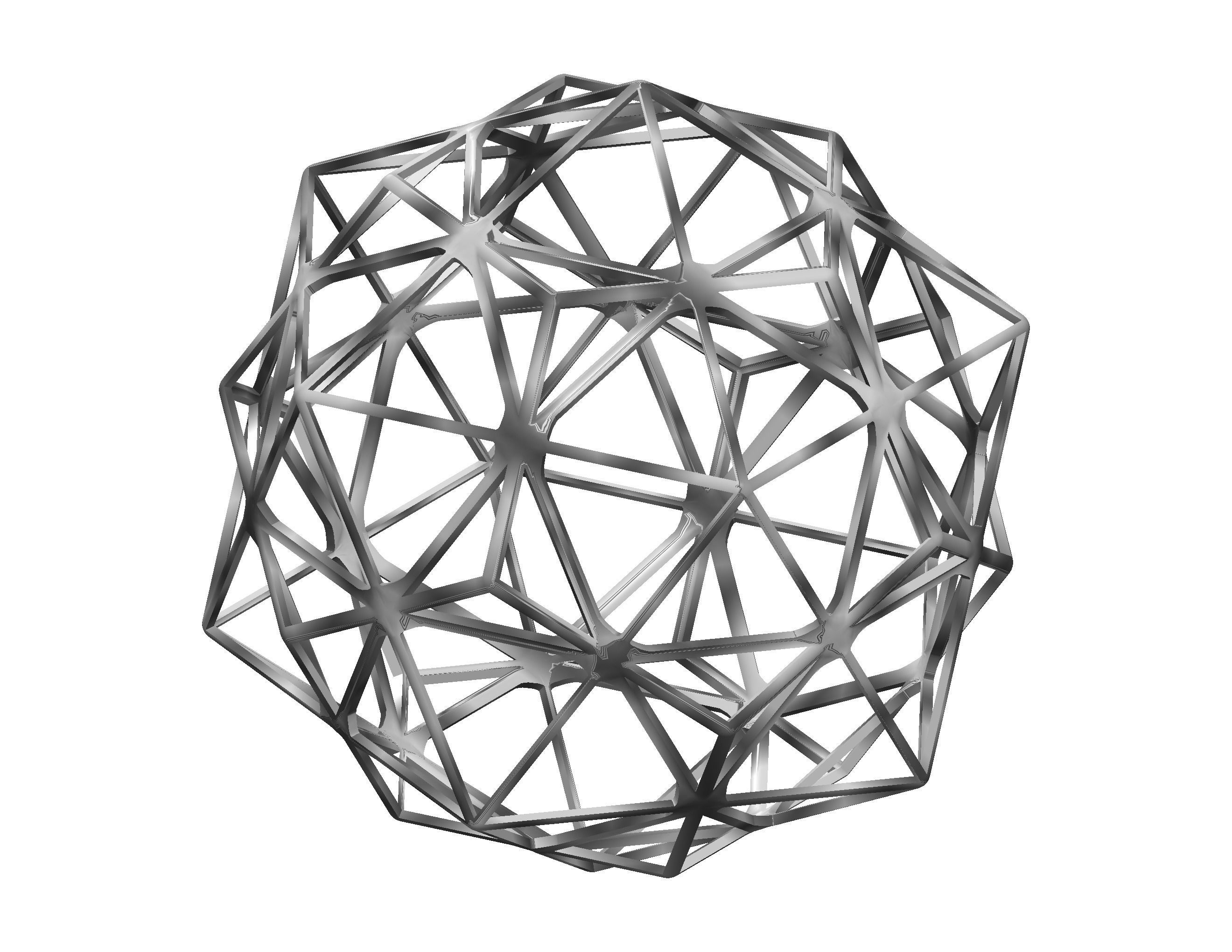 Wireframe Shape Compound of Dodecahedron and Icosahedron 3D print model_38