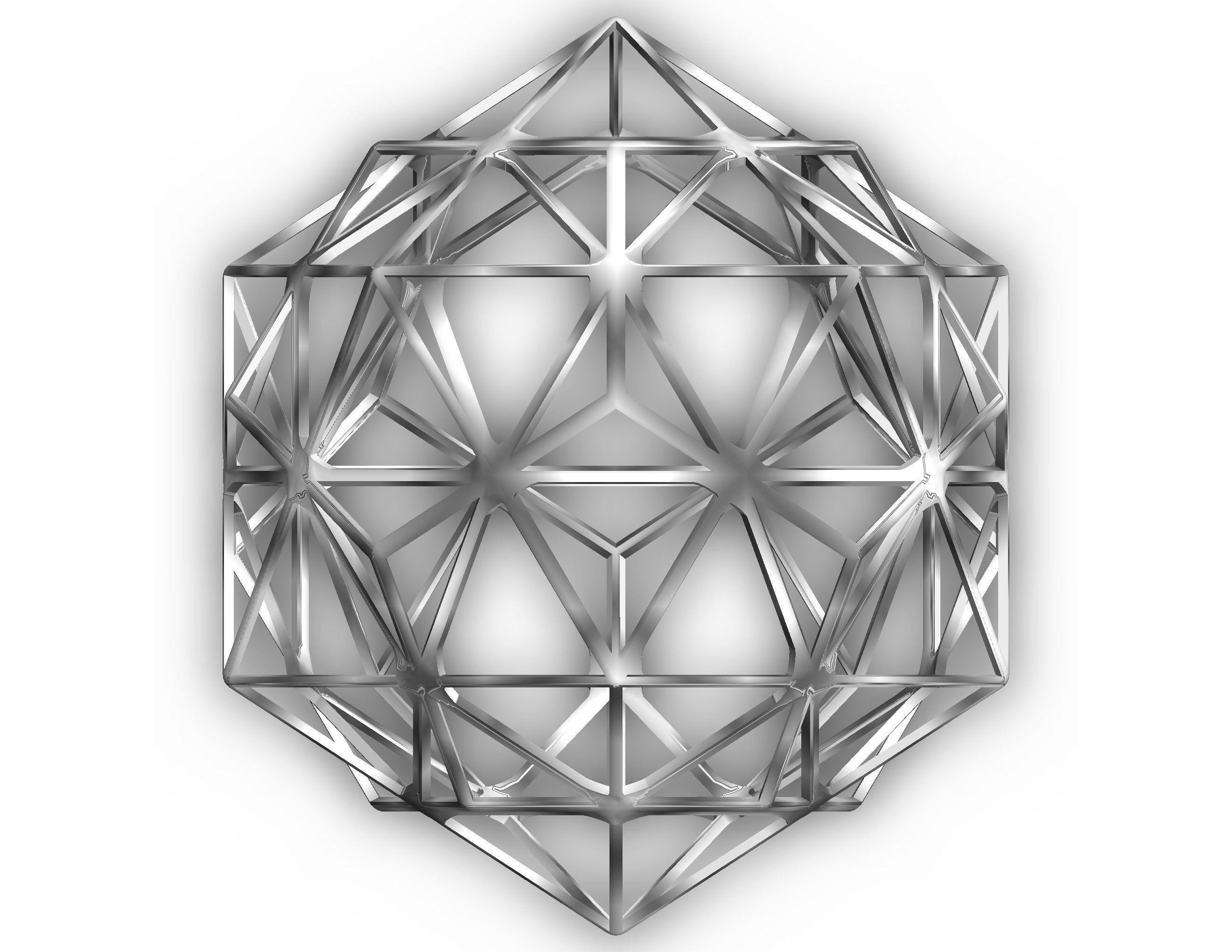 Wireframe Shape Compound of Dodecahedron and Icosahedron 3D print model_18