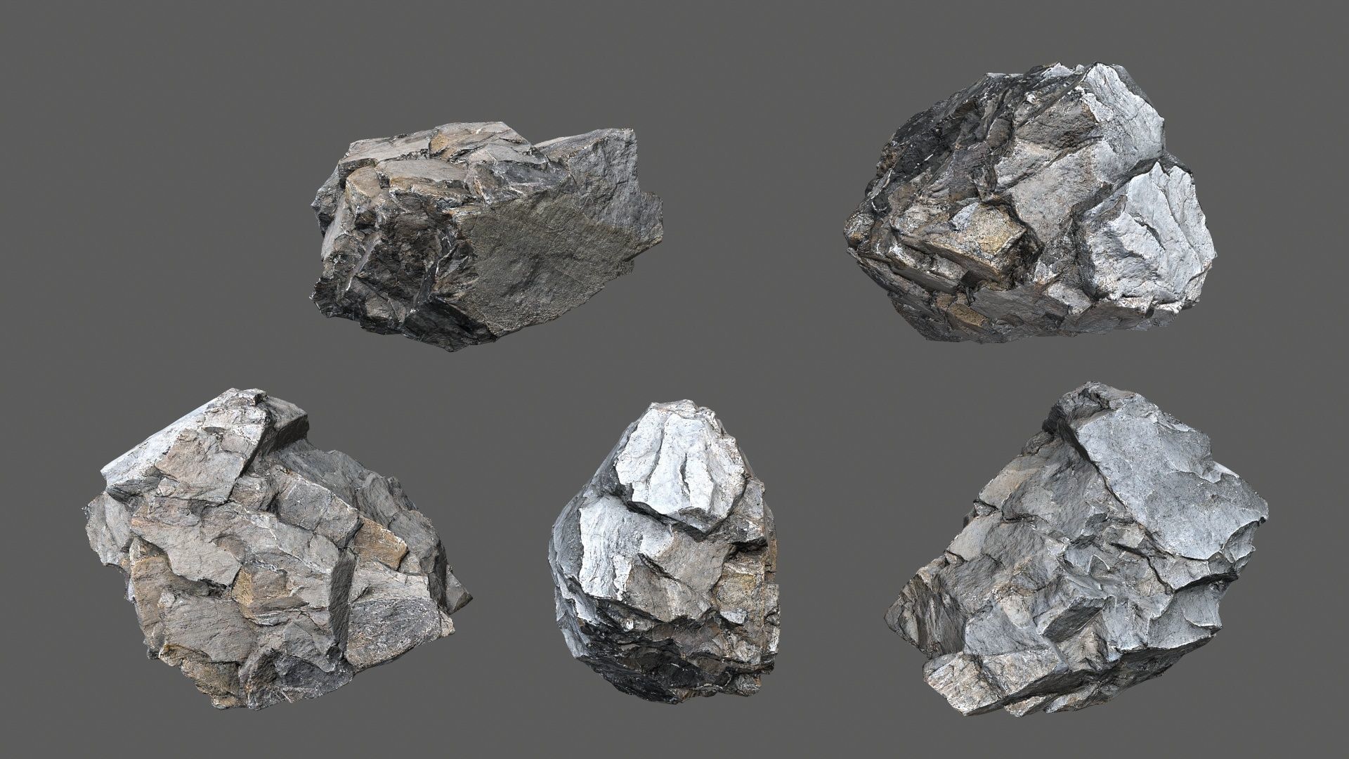 cliff rocks Low-poly 3D model_10