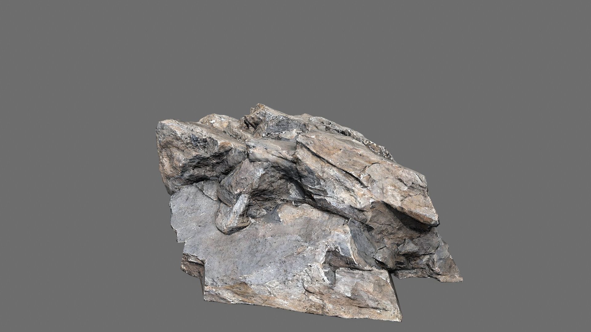 cliff rocks Low-poly 3D model_6