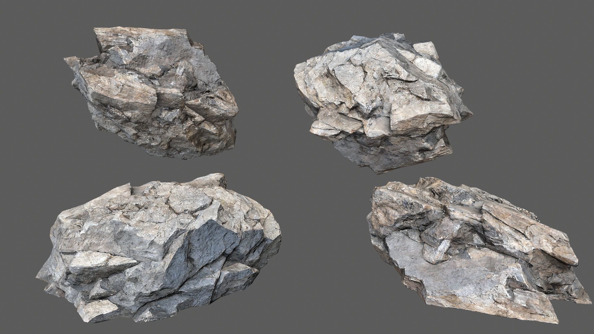 cliff rocks Low-poly 3D model_12