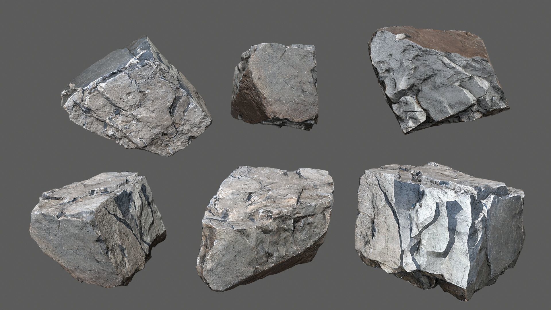 cliff rocks Low-poly 3D model_11