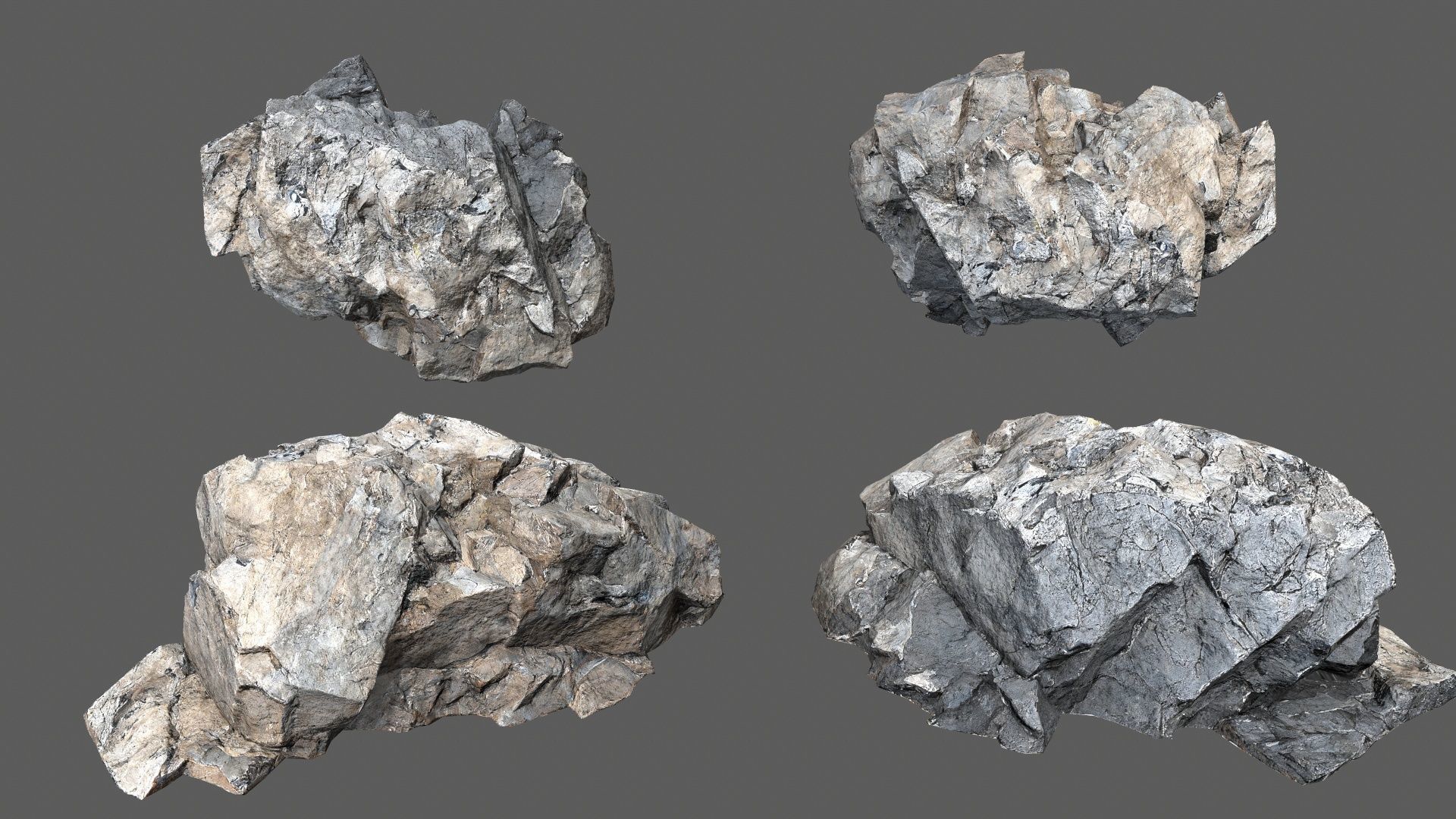 cliff rocks Low-poly 3D model_15