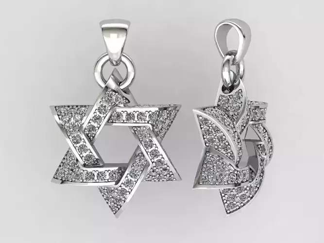 Star of David Pendant P 0005A 3D print model