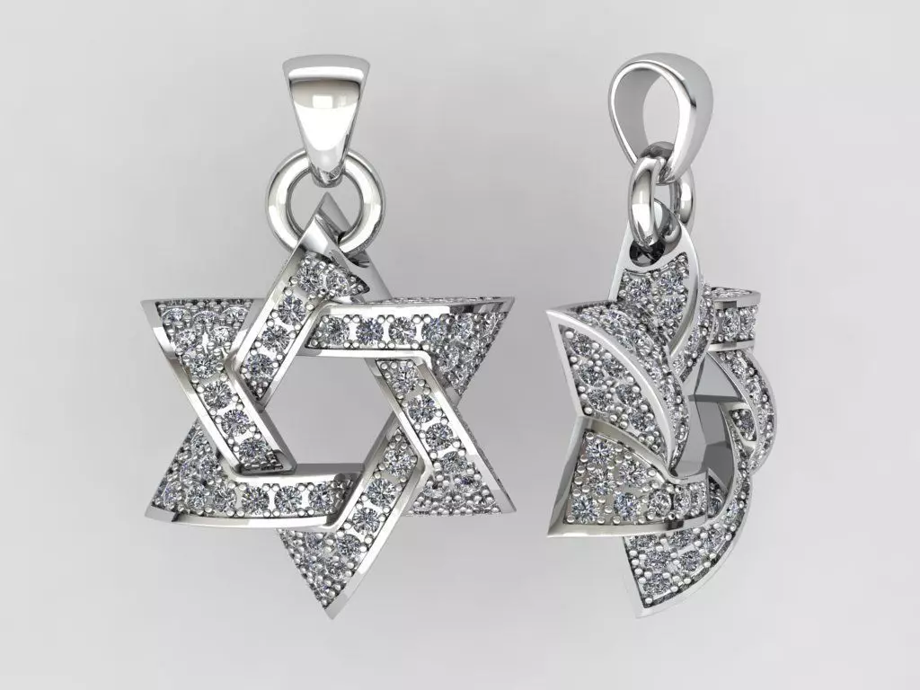 Star of David Pendant P 0005A 3D print model_0