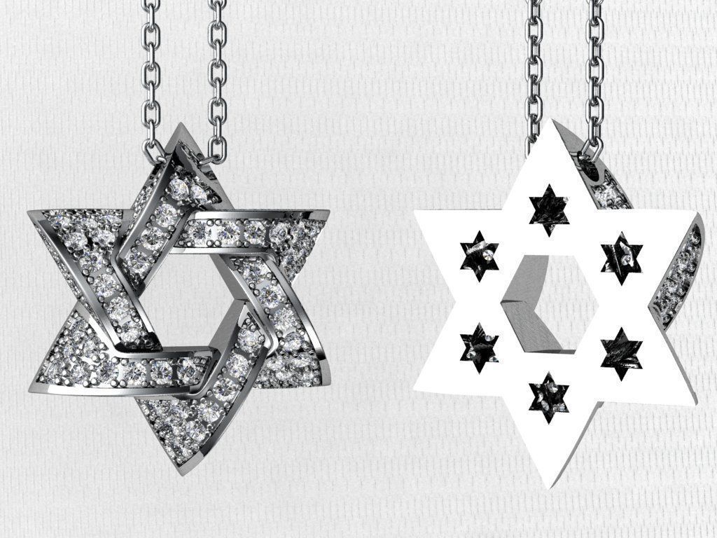 Star of David Pendant P 0005A 3D print model_10