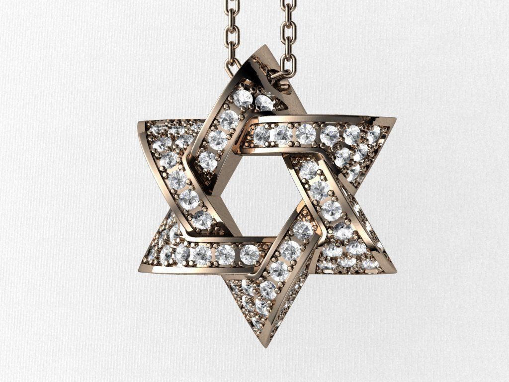 Star of David Pendant P 0005A 3D print model_6