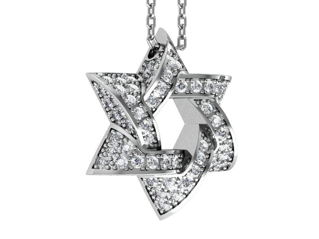 Star of David Pendant P 0005A 3D print model_4