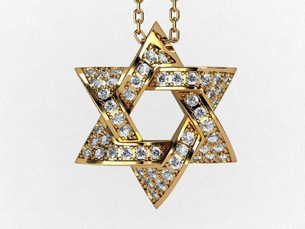 Star of David Pendant P 0005A 3D print model_9