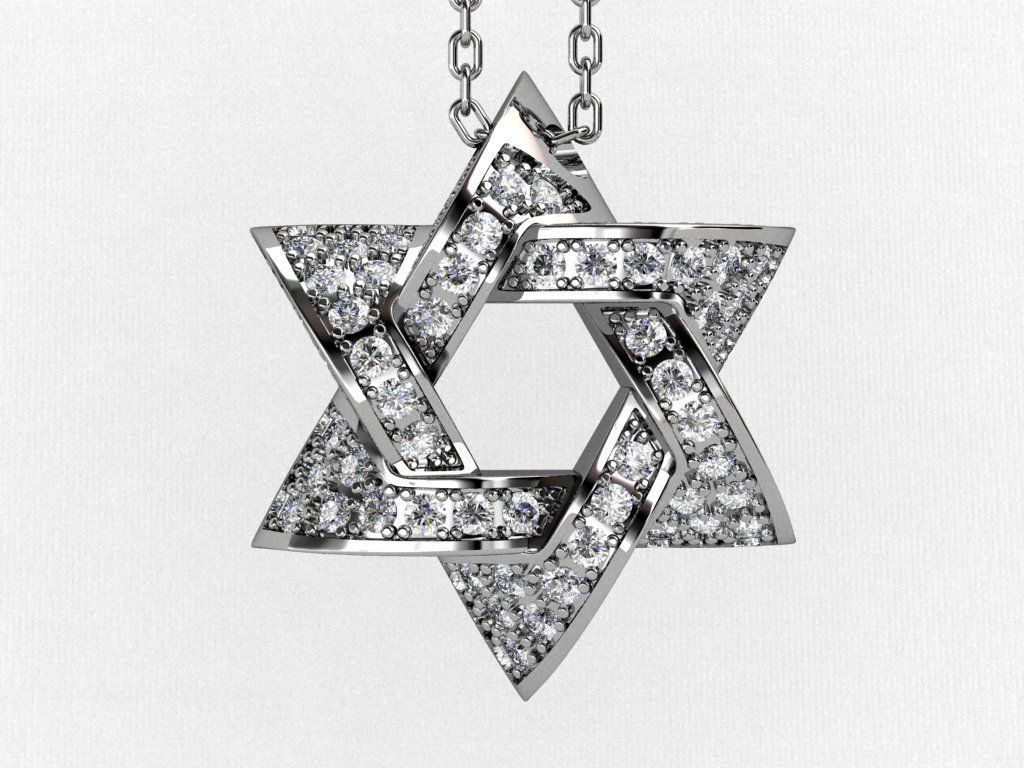 Star of David Pendant P 0005A 3D print model_7