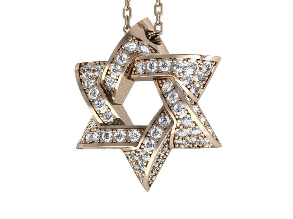 Star of David Pendant P 0005A 3D print model_5