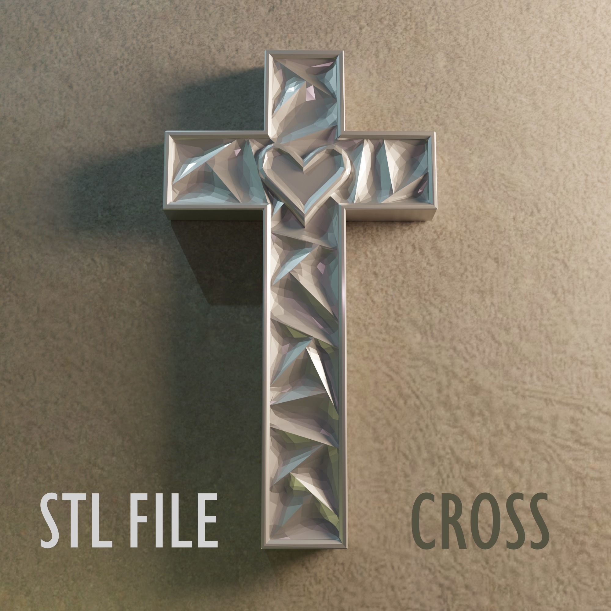 3D model STL FILE for CNC milling machine Wall Cross  3D print model_2