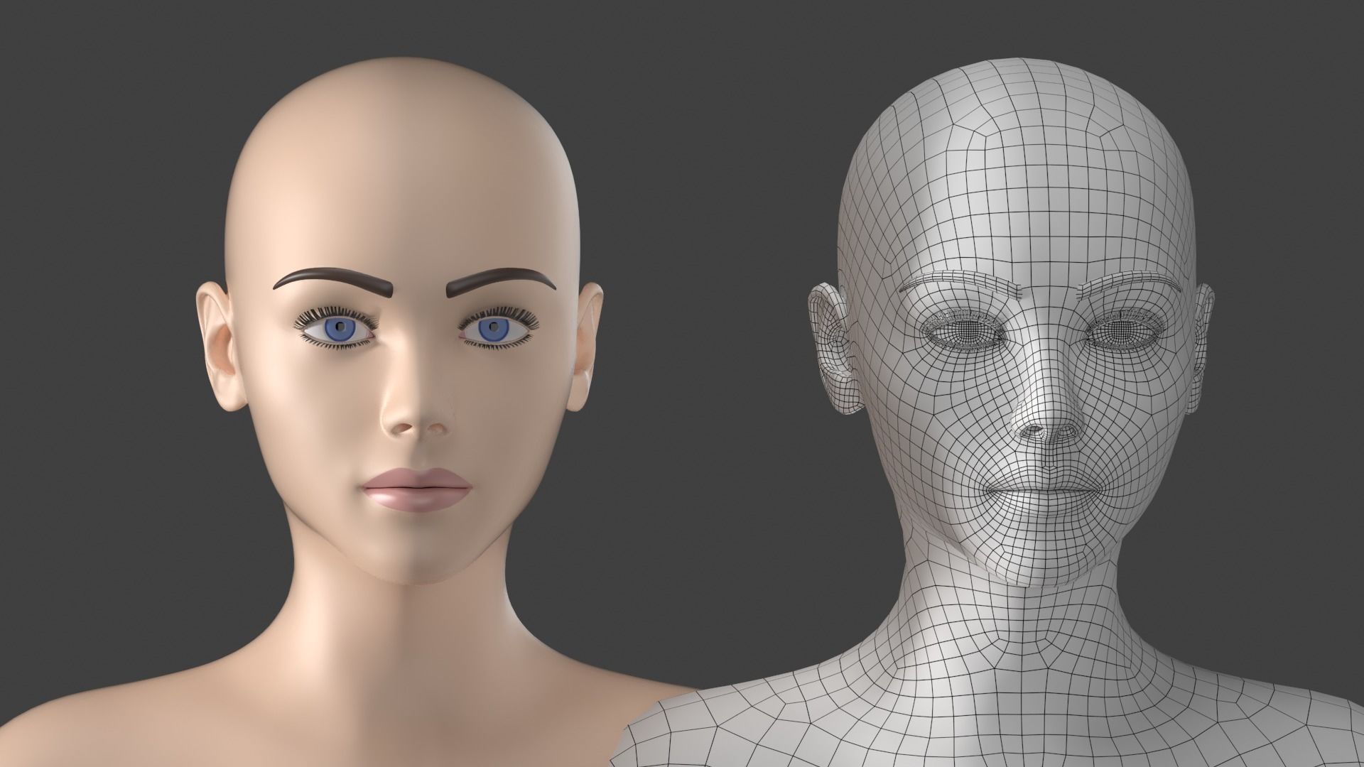 Stylized Female 01 A-Pose Base Mesh 3D model_11