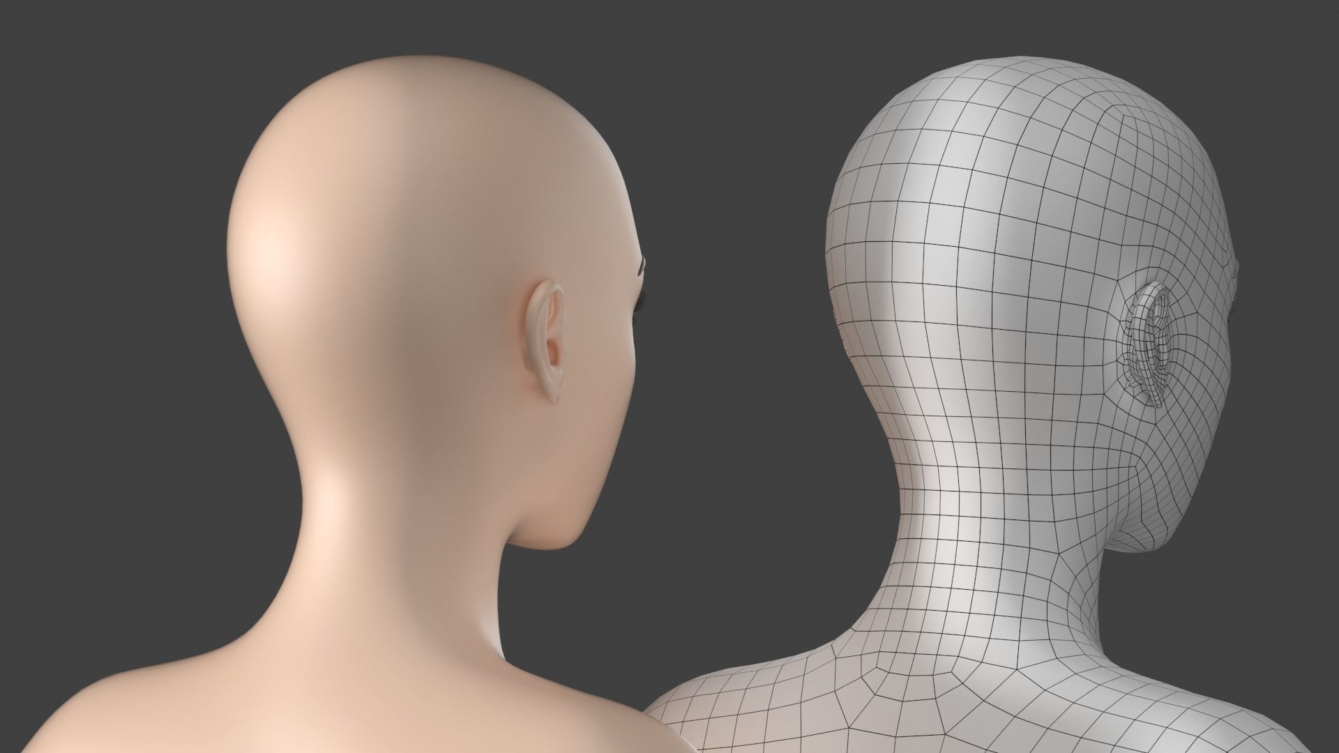 Stylized Female 01 A-Pose Base Mesh 3D model_14