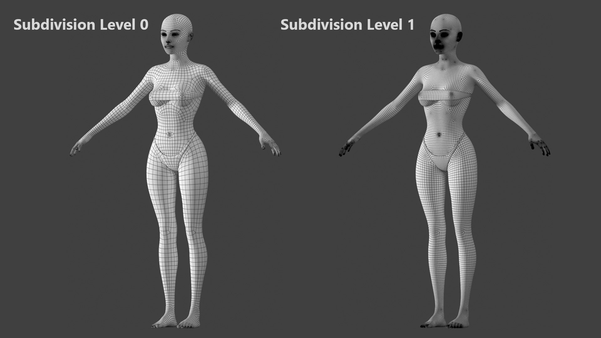 Stylized Female 01 A-Pose Base Mesh 3D model_20