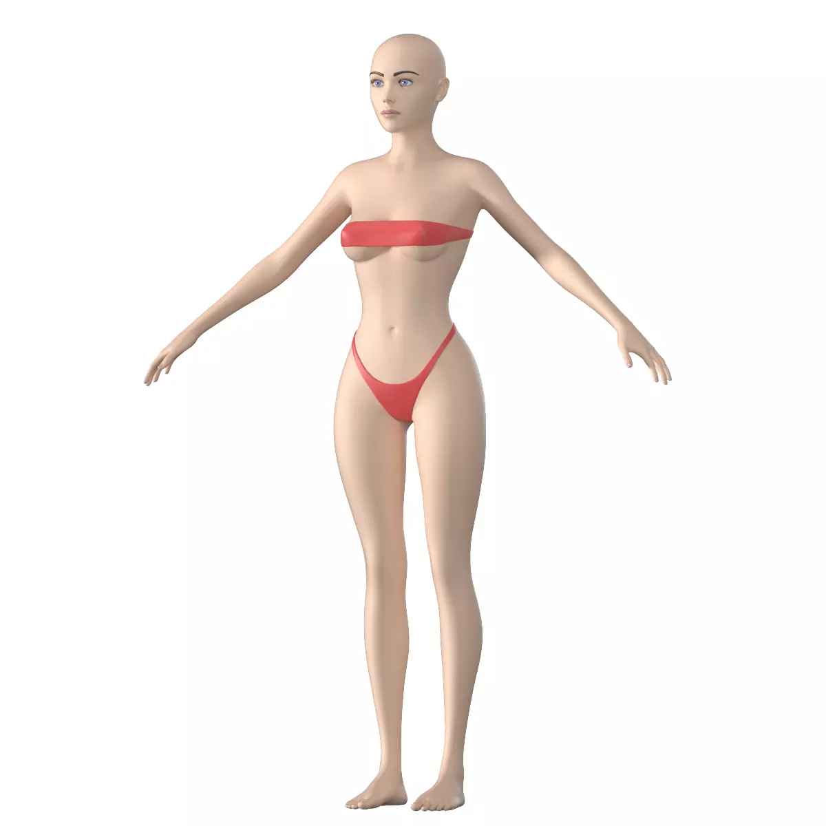 Stylized Female 01 A-Pose Base Mesh 3D model_0