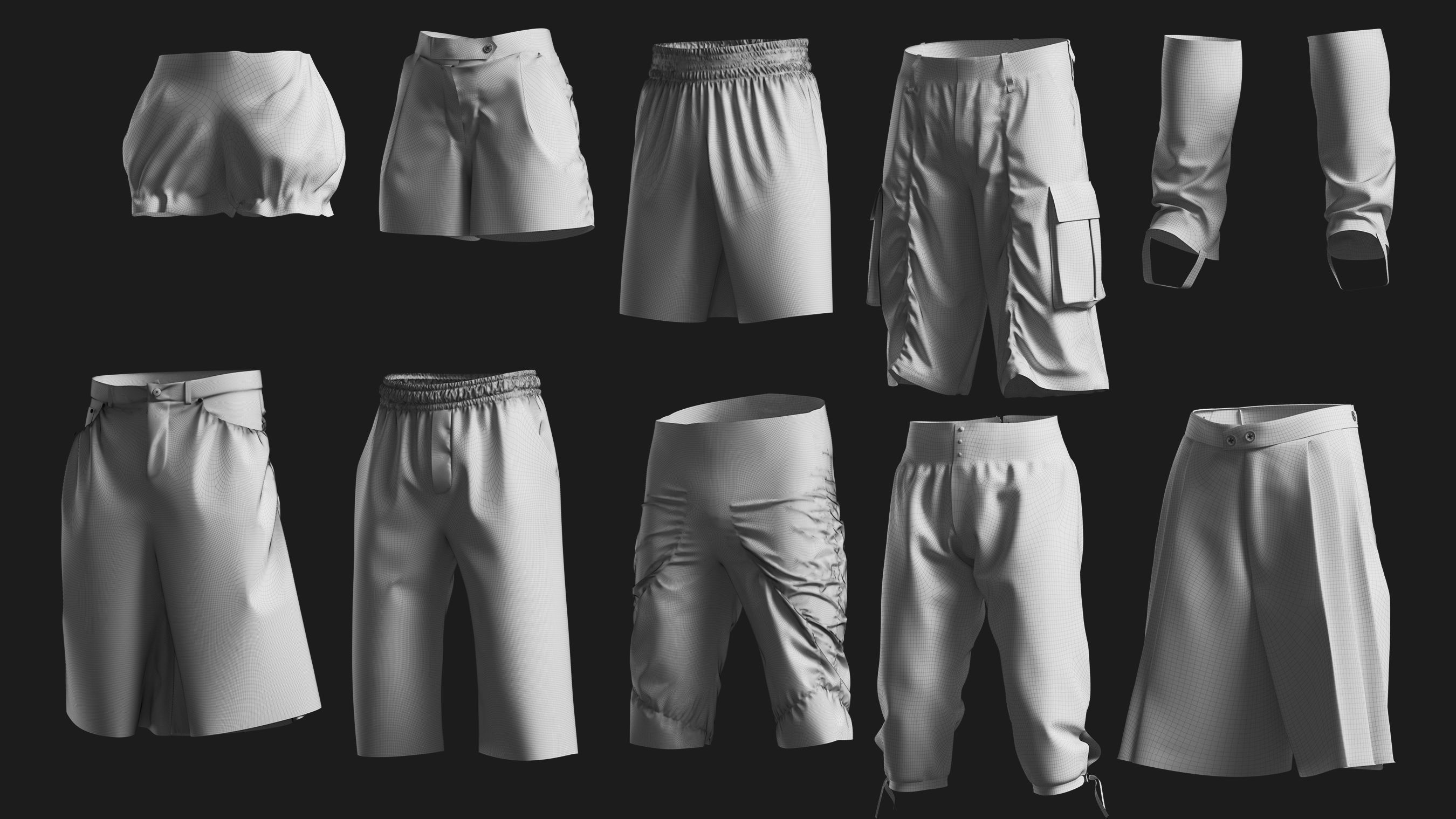 Basemesh Short Collection 3D model_11