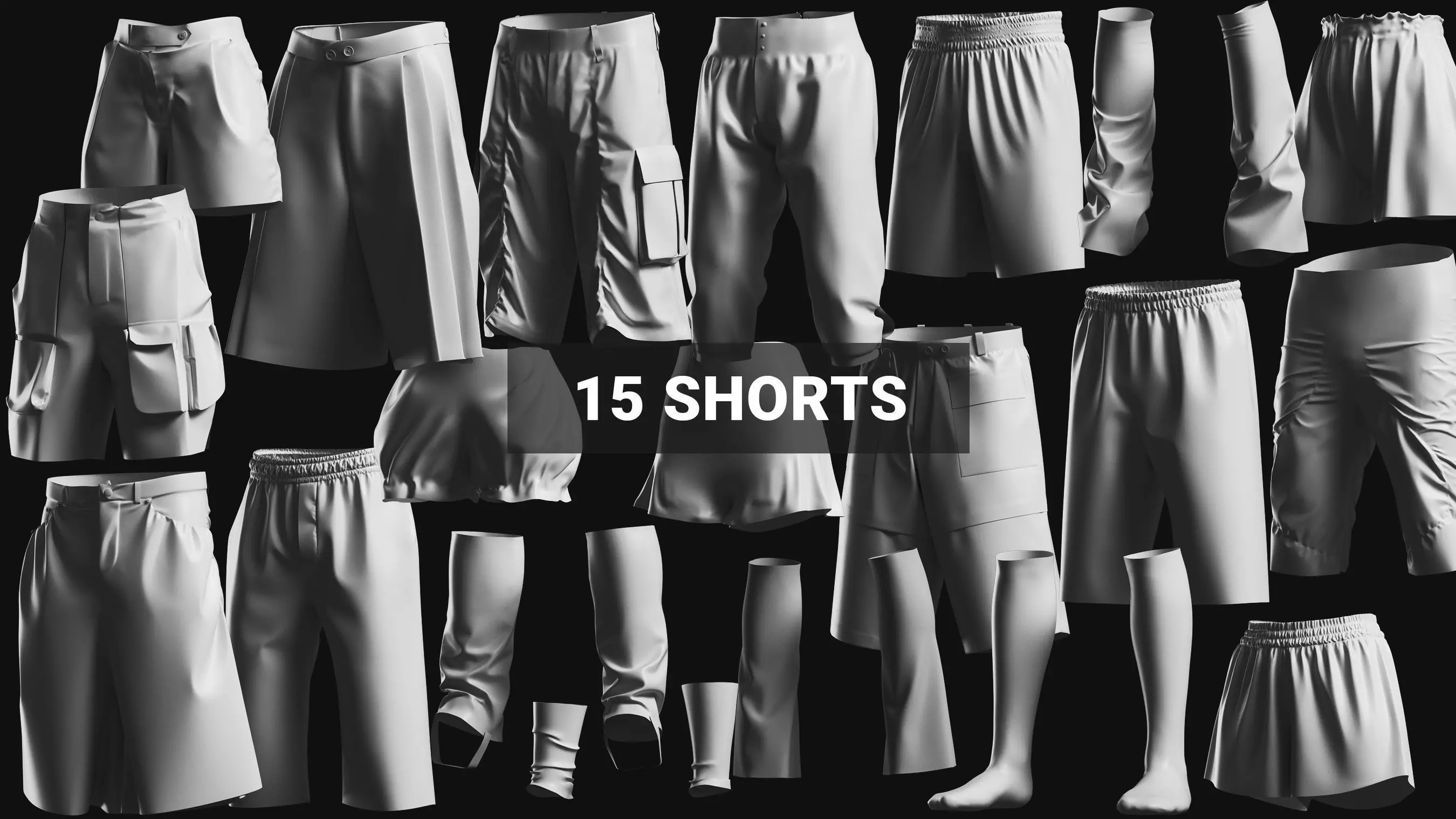 Basemesh Short Collection 3D model_0