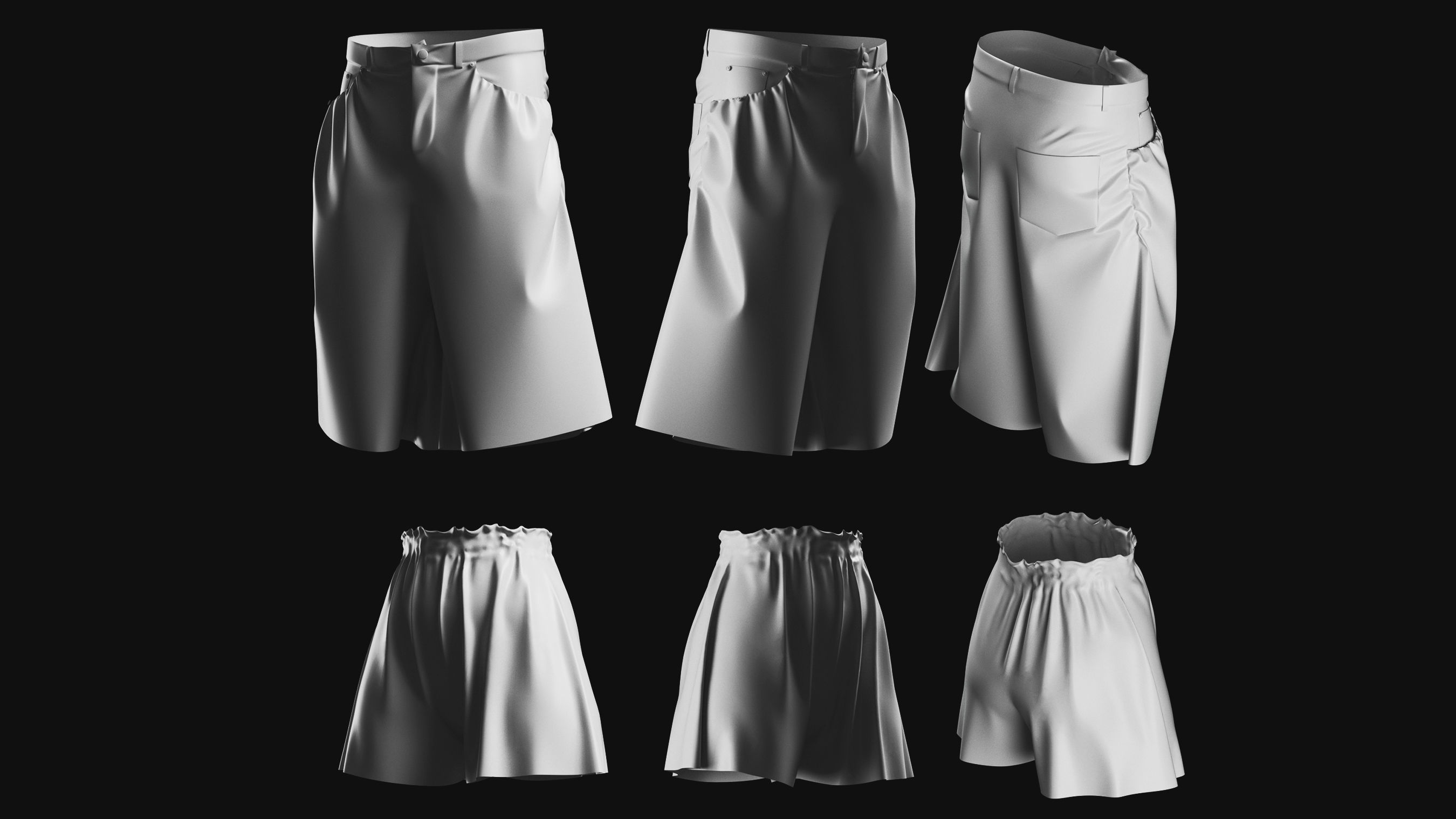 Basemesh Short Collection 3D model_4