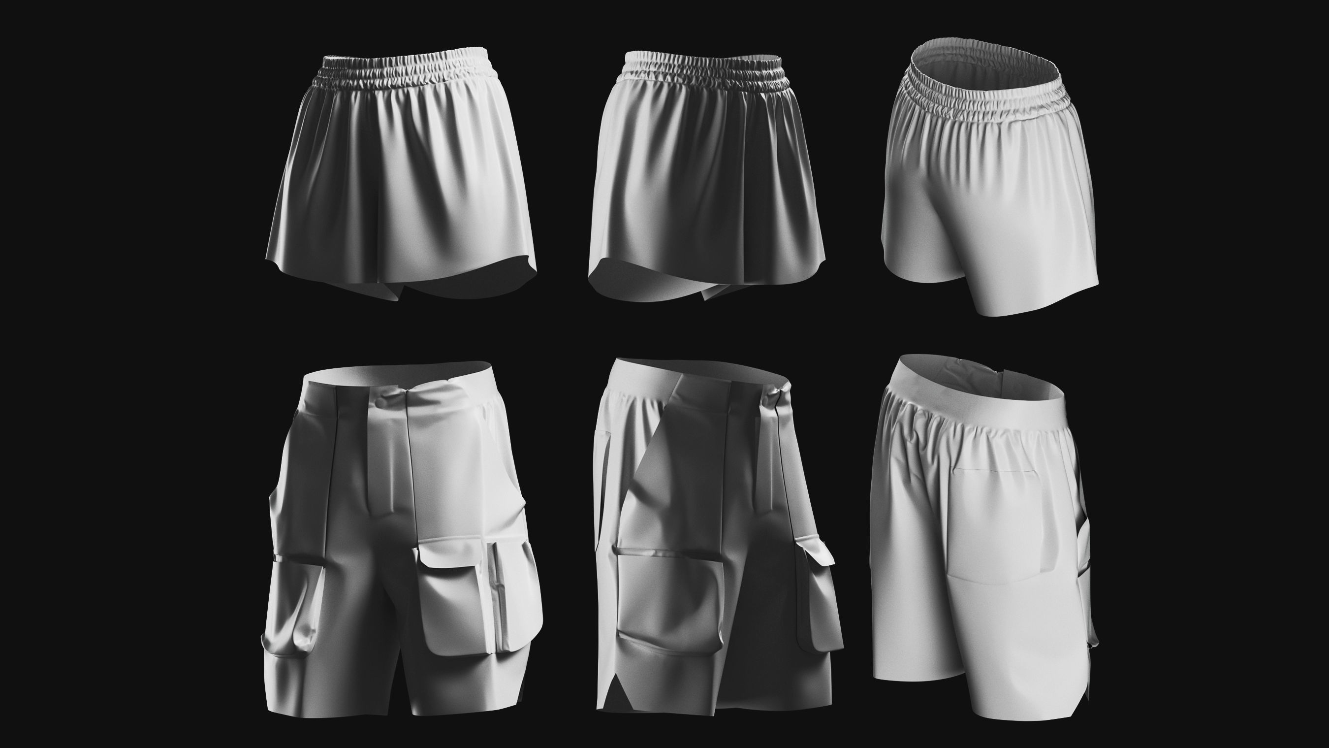 Basemesh Short Collection 3D model_1