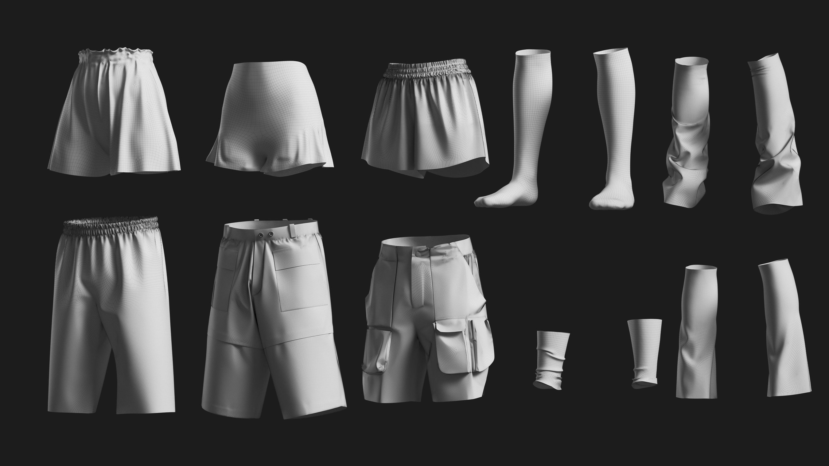 Basemesh Short Collection 3D model_12
