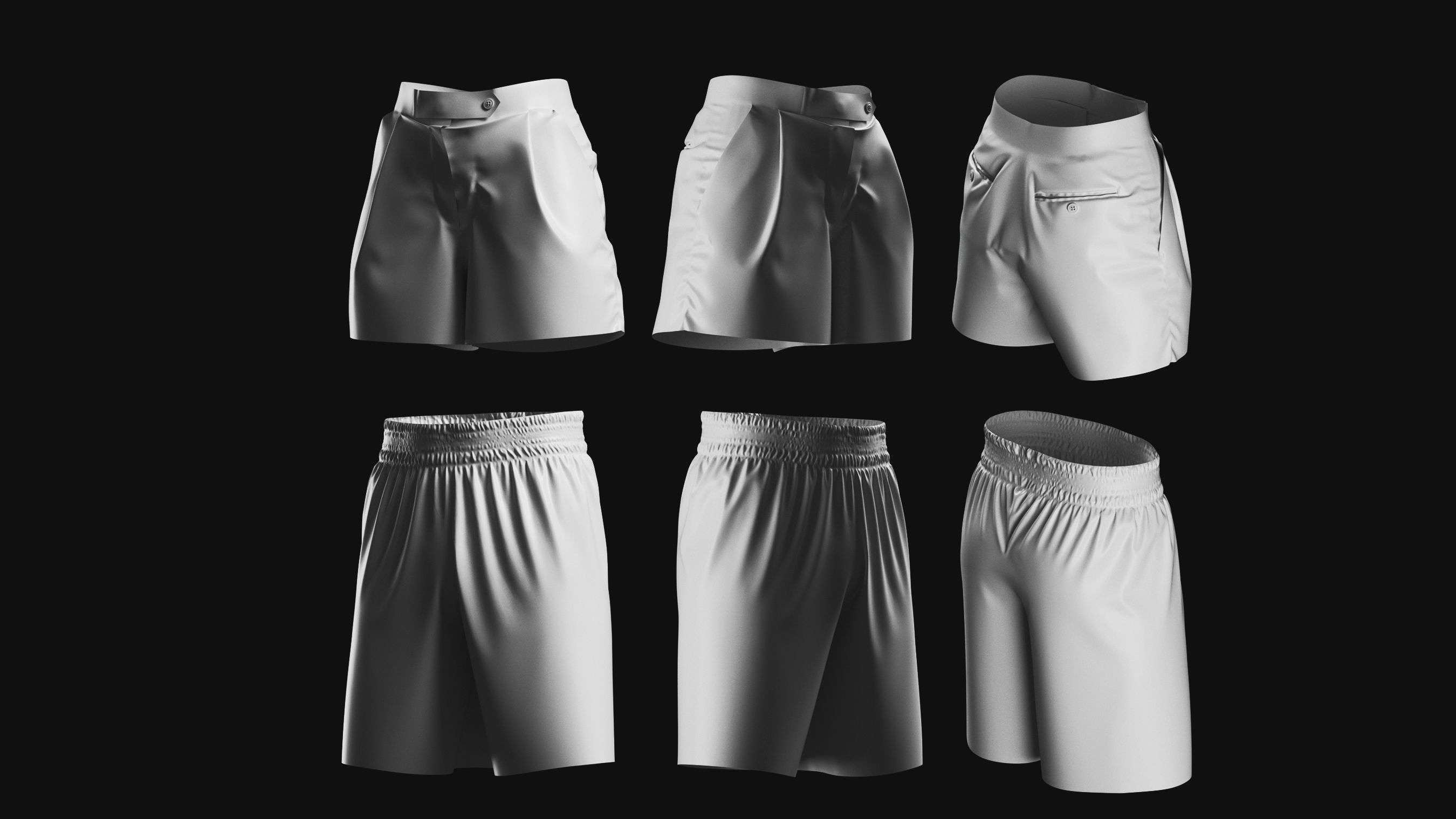 Basemesh Short Collection 3D model_6