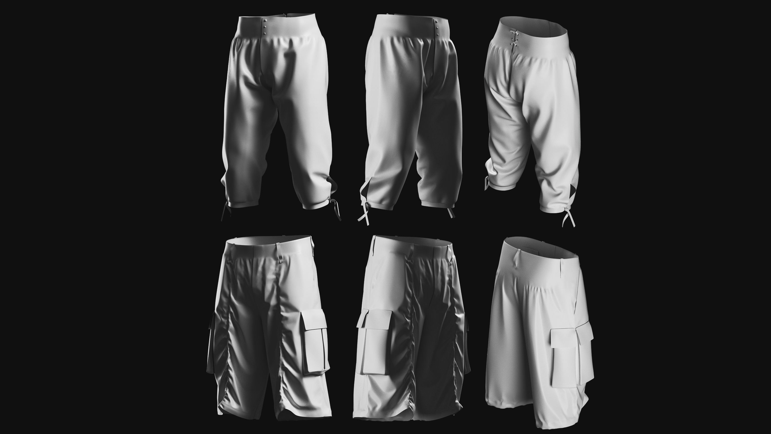 Basemesh Short Collection 3D model_7