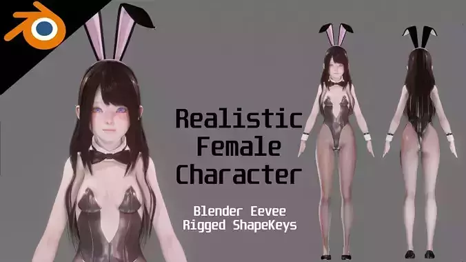 Bunny Girl - Realistic Female Character - Blender Eevee