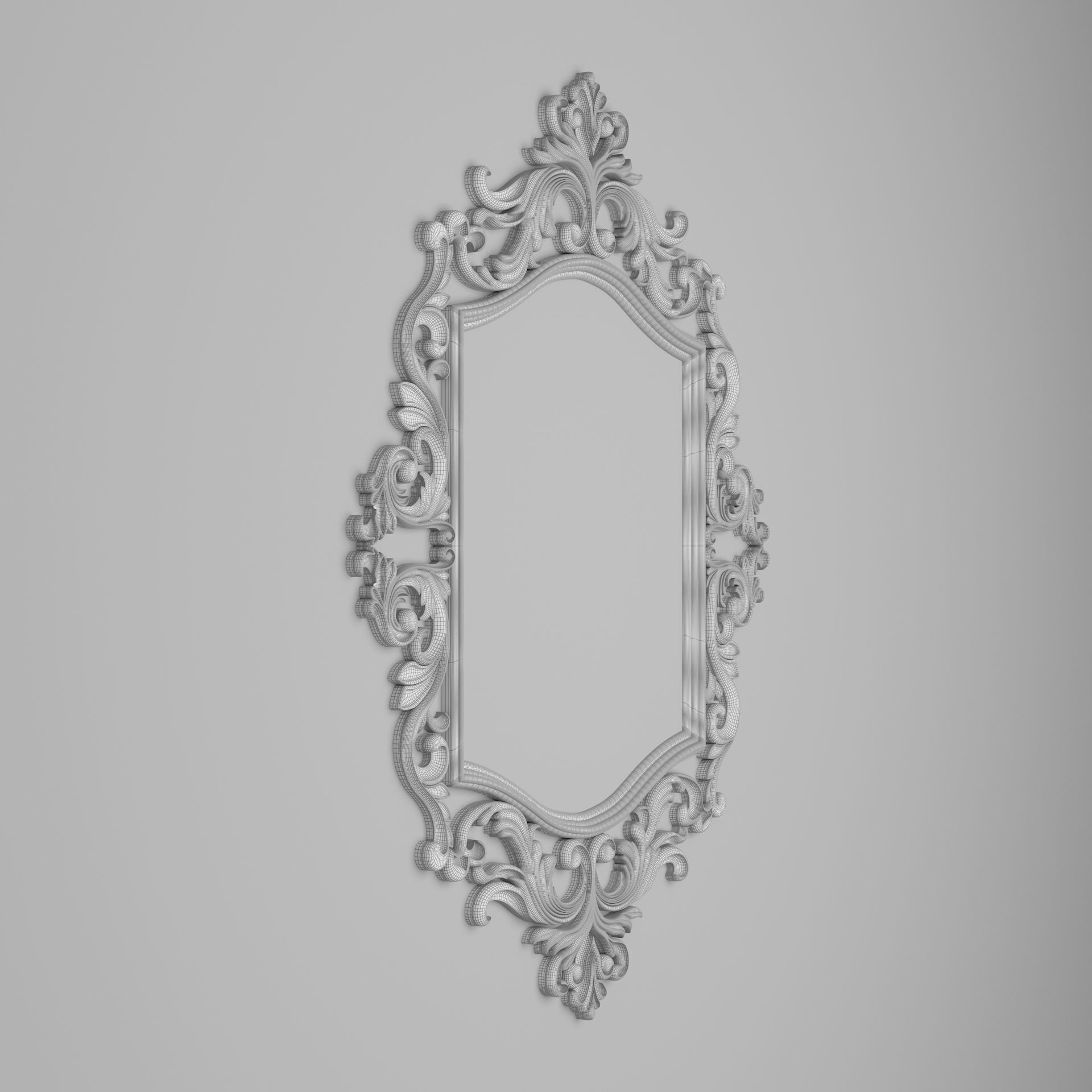 Classic Frame Mirror 007 3D model_9