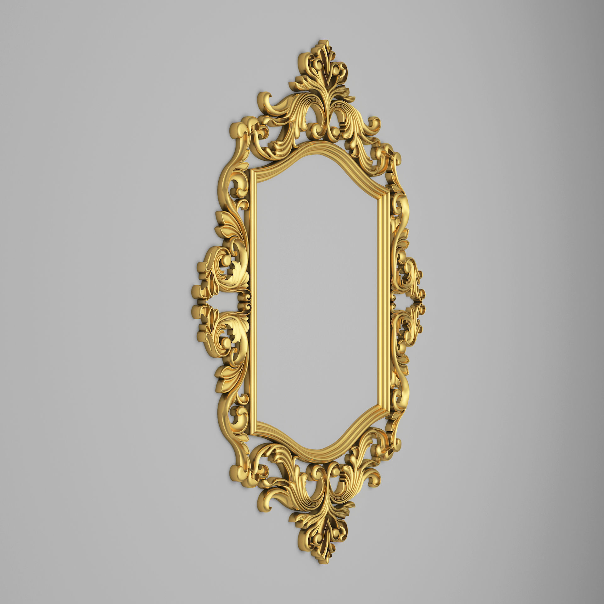 Classic Frame Mirror 007 3D model_4