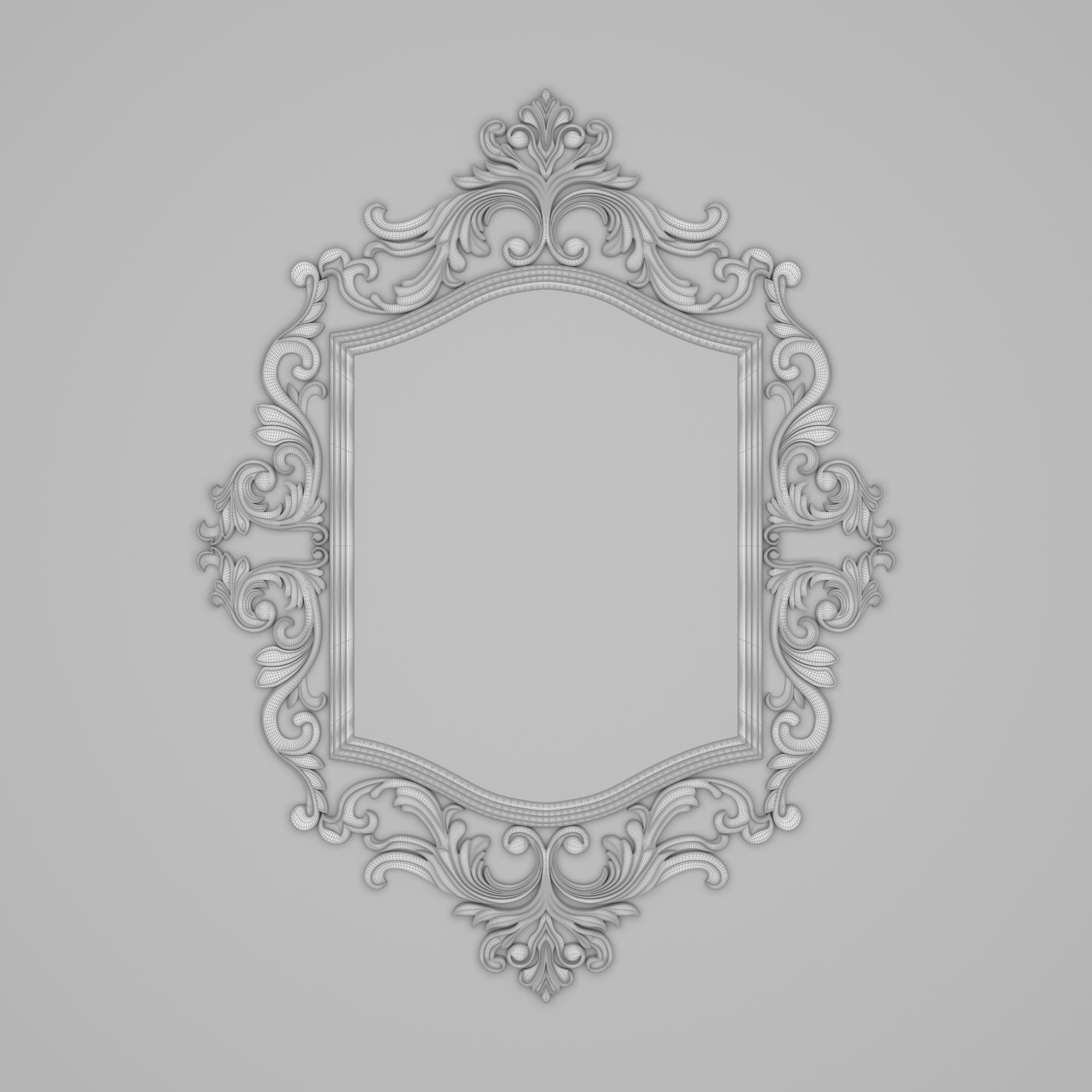 Classic Frame Mirror 007 3D model_6