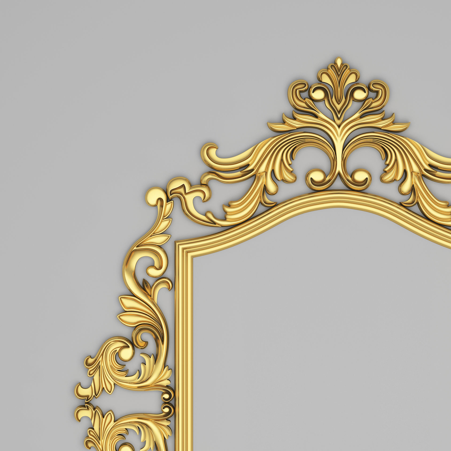 Classic Frame Mirror 007 3D model_3