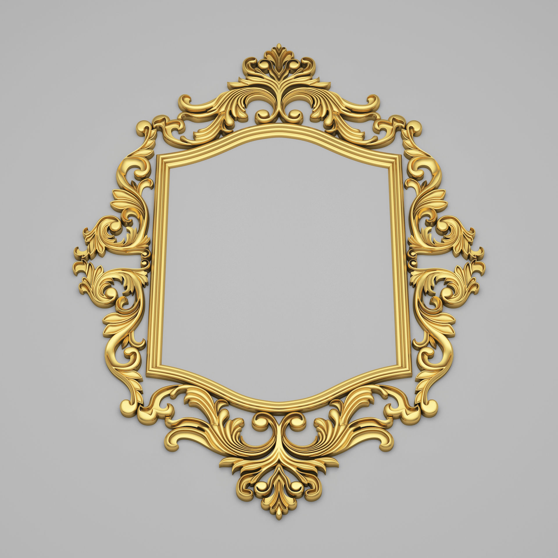 Classic Frame Mirror 007 3D model_2