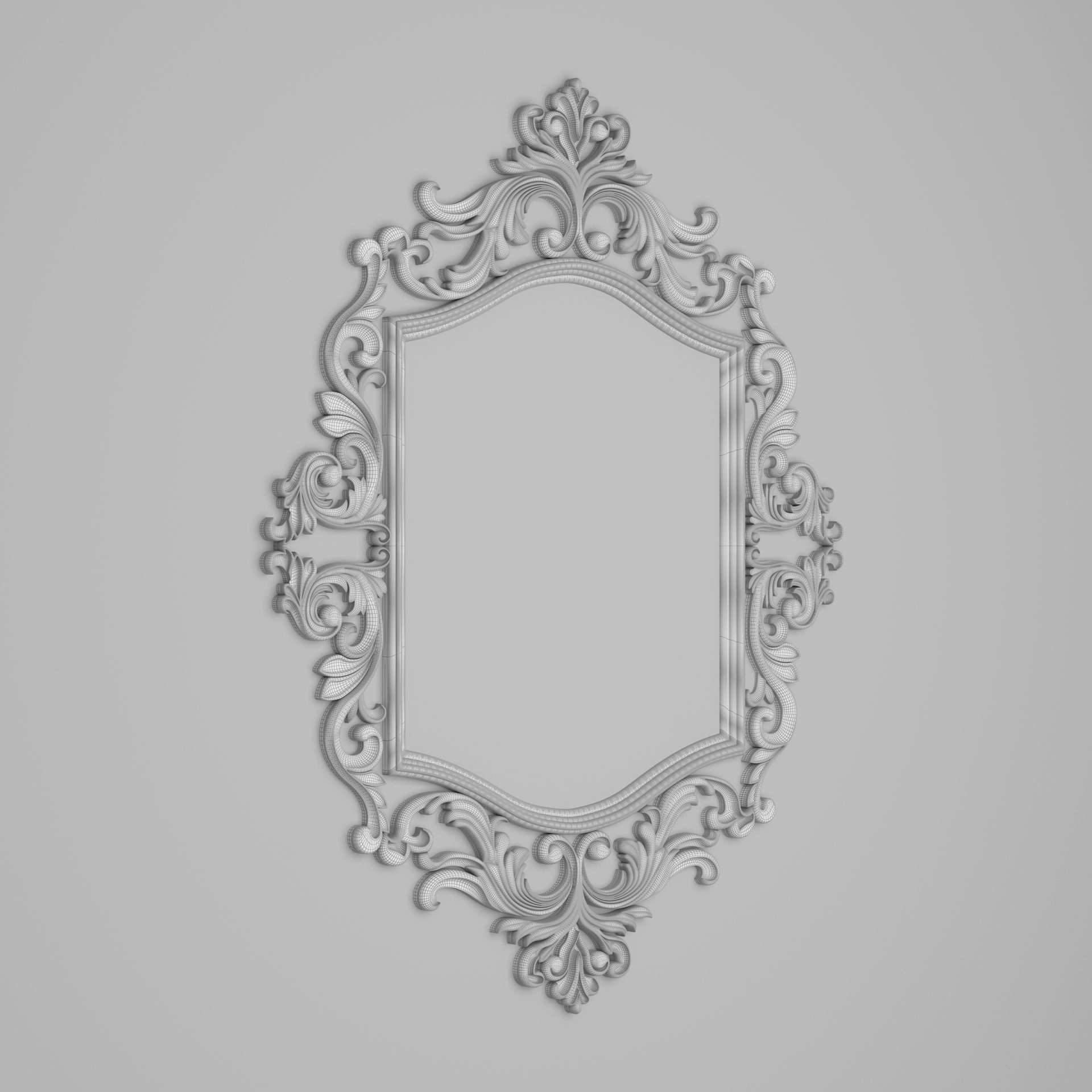 Classic Frame Mirror 007 3D model_5