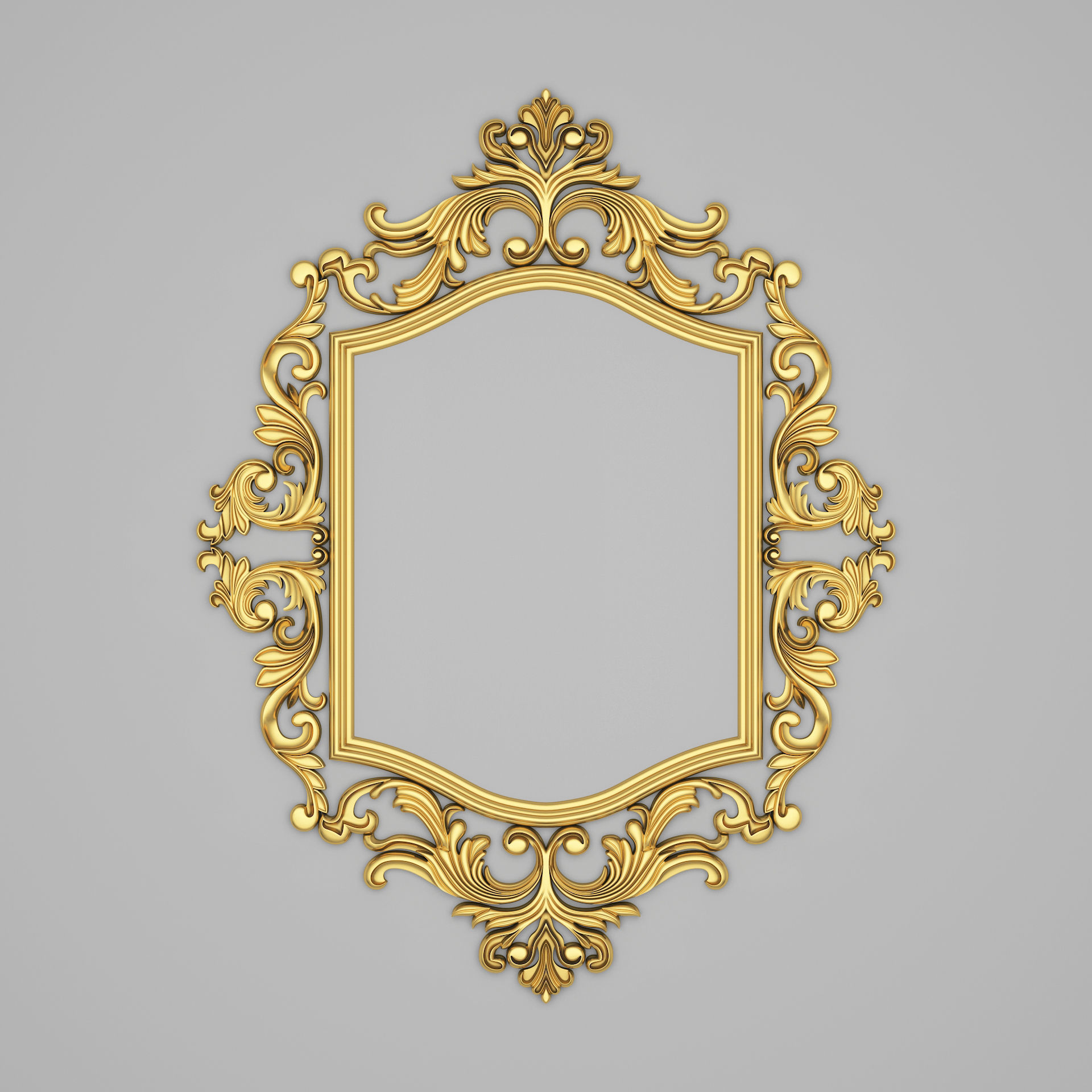 Classic Frame Mirror 007 3D model_1