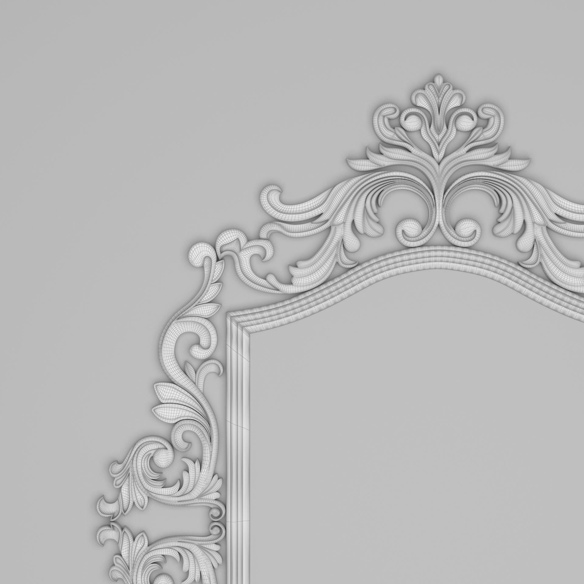 Classic Frame Mirror 007 3D model_8