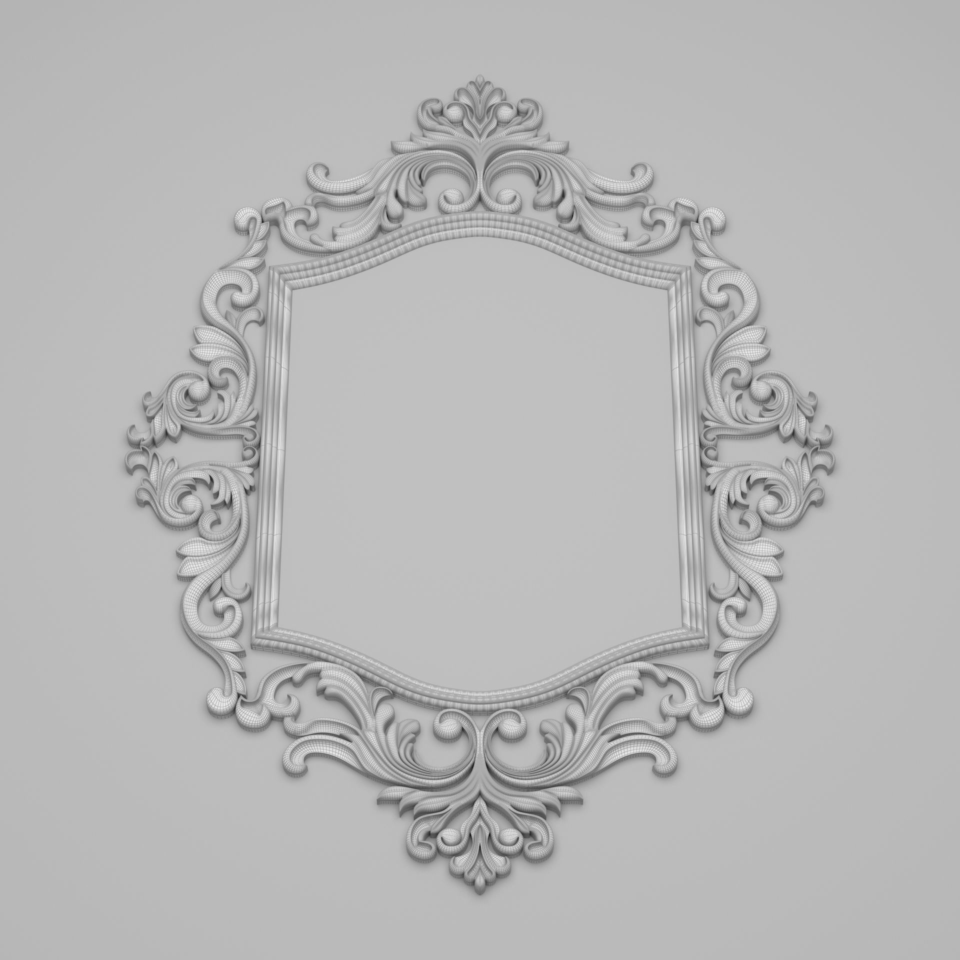 Classic Frame Mirror 007 3D model_7