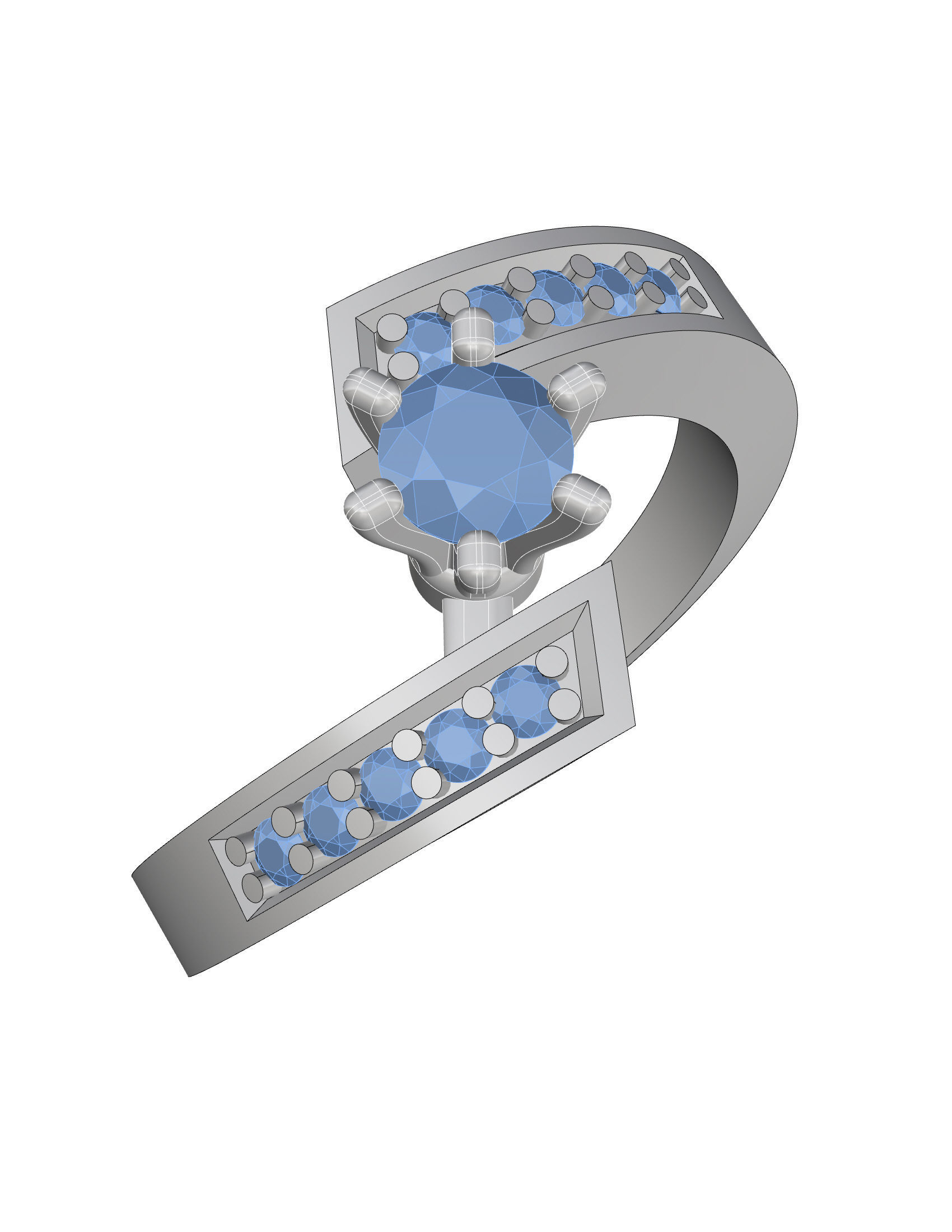 Women ring  3D print model_33